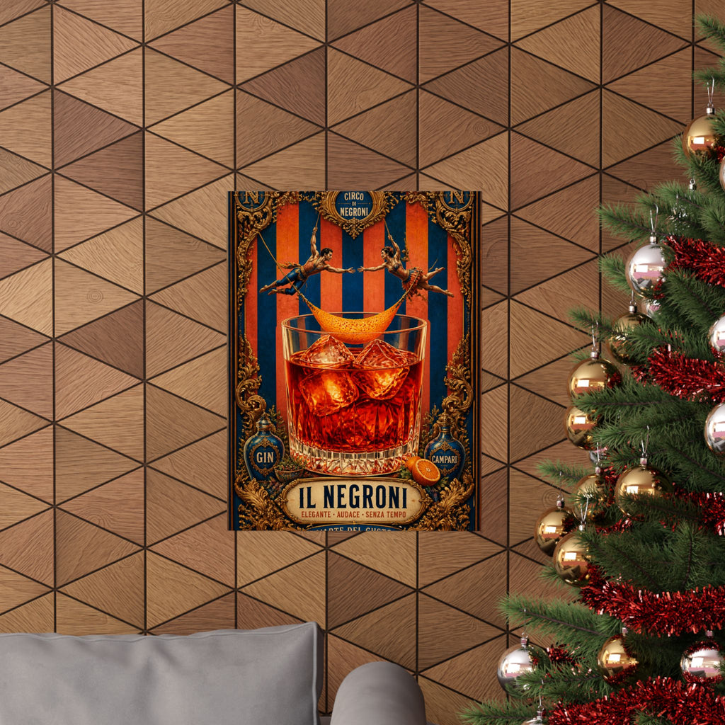 Negroni Trapeze Act Wall Art Poster 24×36 Baroque Studio Decor Maximalist Print