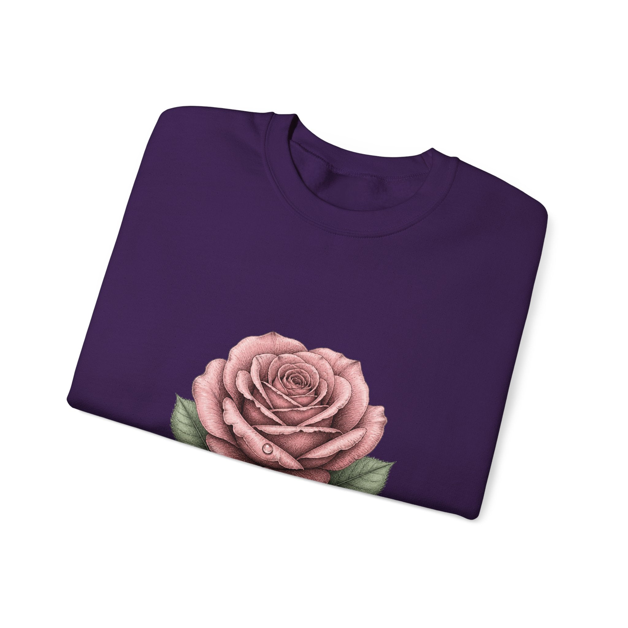 Matching Couple Sweatshirt - Rose & Thorn Matching Couple Comfort Colors Crew Hand-Drawn Art His Hers Anniversary Gift - Design A