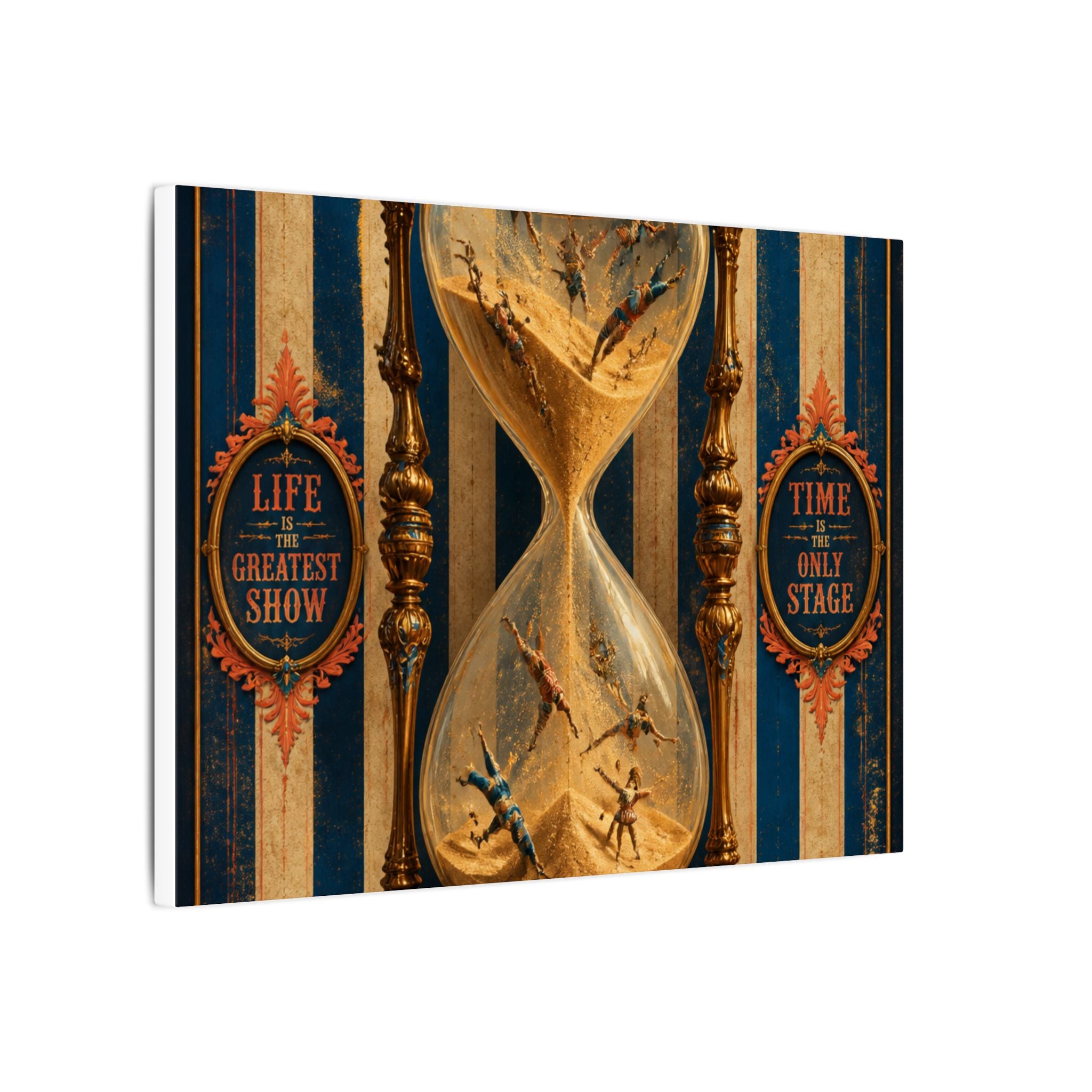 Hourglass Acrobats Wall Art Canvas 24×36 Baroque Studio Decor Maximalist Print