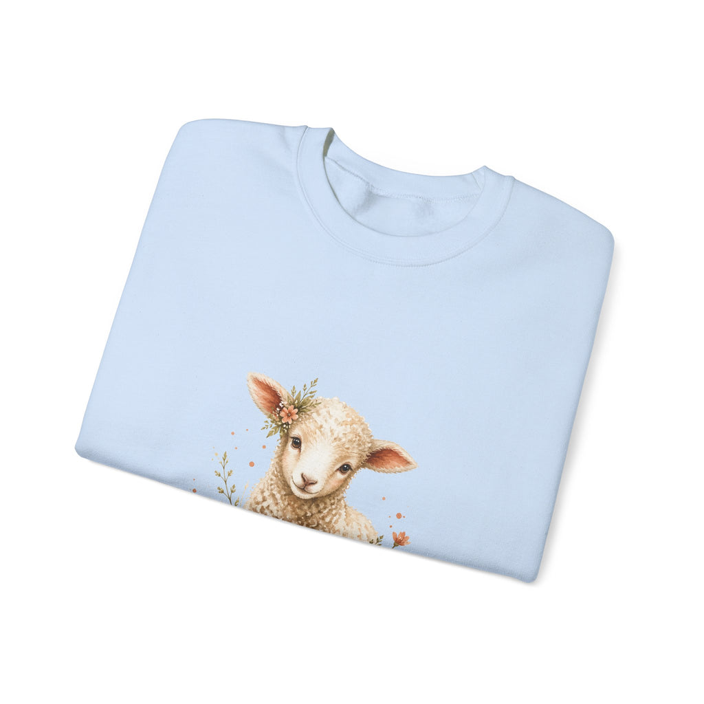 Matching Couple Sweatshirt - Lion & Lamb Matching Couple Comfort Colors Crew Watercolor Art His Hers Birthday Gift - Design B