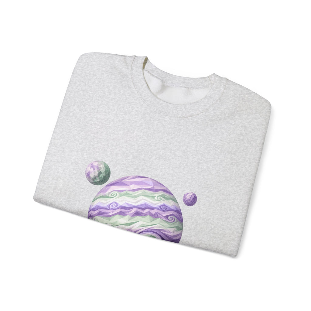 Matching Couple Sweatshirt - Saturn & Jupiter Matching Couple Crewneck Sweatshirt Geometric Art His Hers Couple Gift - Design B