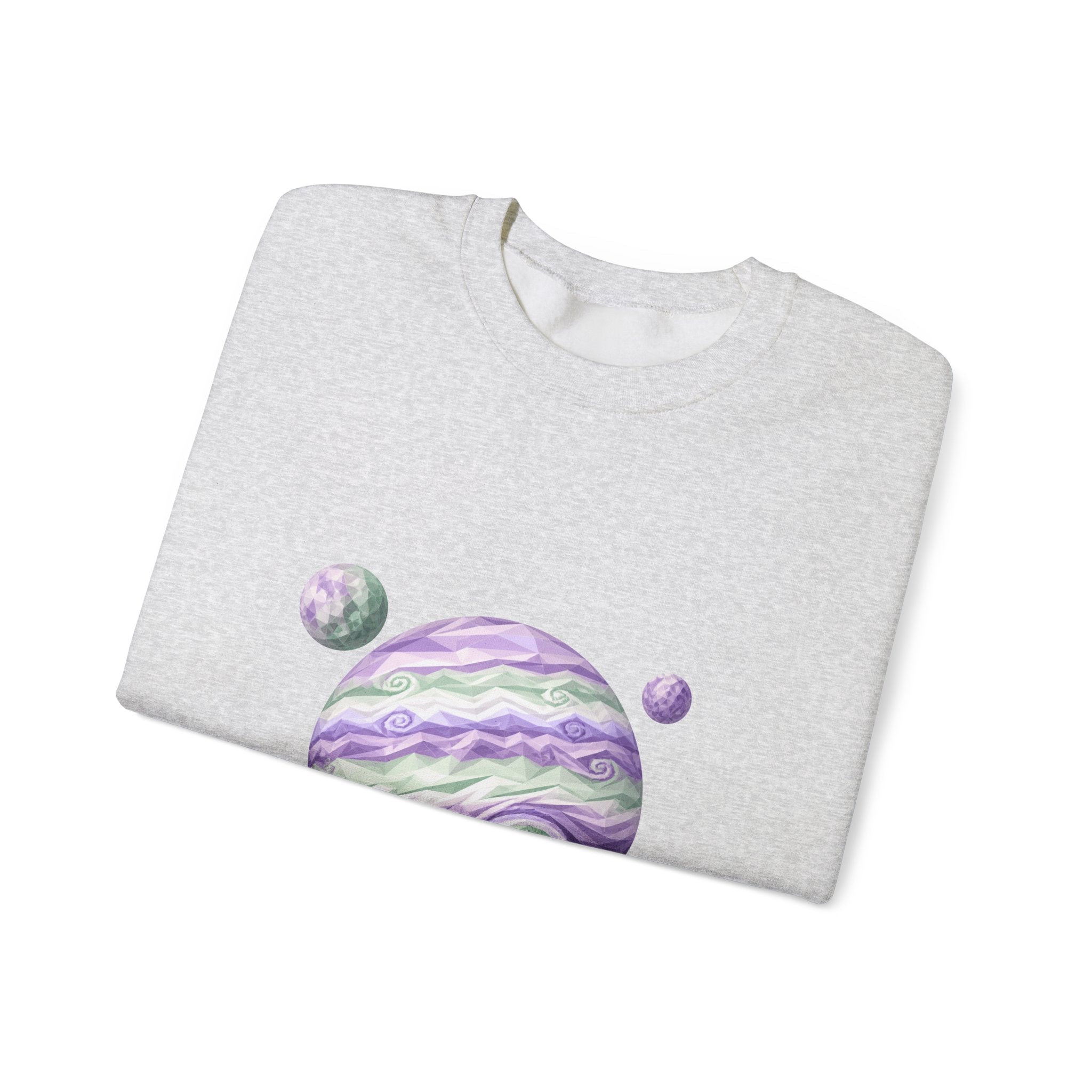 Matching Couple Sweatshirt - Saturn & Jupiter Matching Couple Crewneck Sweatshirt Geometric Art His Hers Couple Gift - Design B