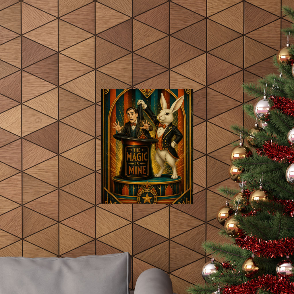 Magic Hat Rabbit Wall Art Poster 24×36 Art Deco Bar Area Decor Maximalist Print