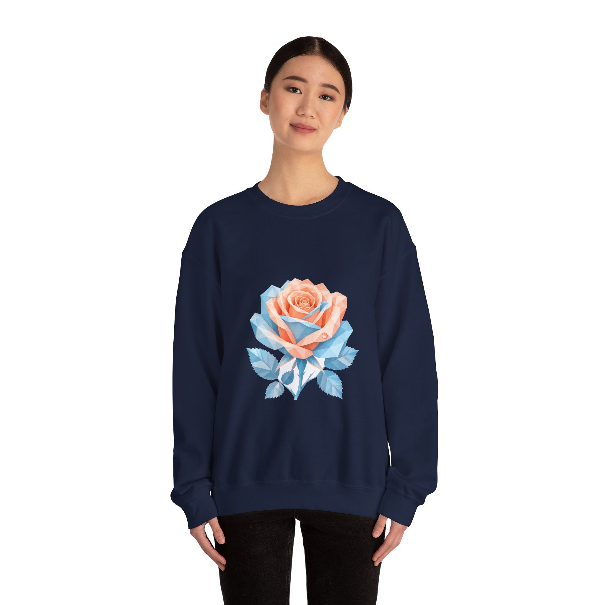 Matching Couple Sweatshirt - Rose & Thorn Matching Couple Comfort Colors Crew Geometric Art His Hers Love Gift - Design A