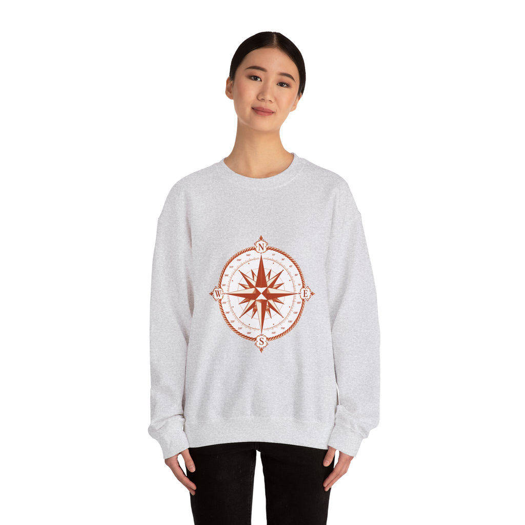 Matching Couple Sweatshirt - Compass North & South Matching Couple Comfort Colors Crew Geometric Art His Hers Love Gift - Design A