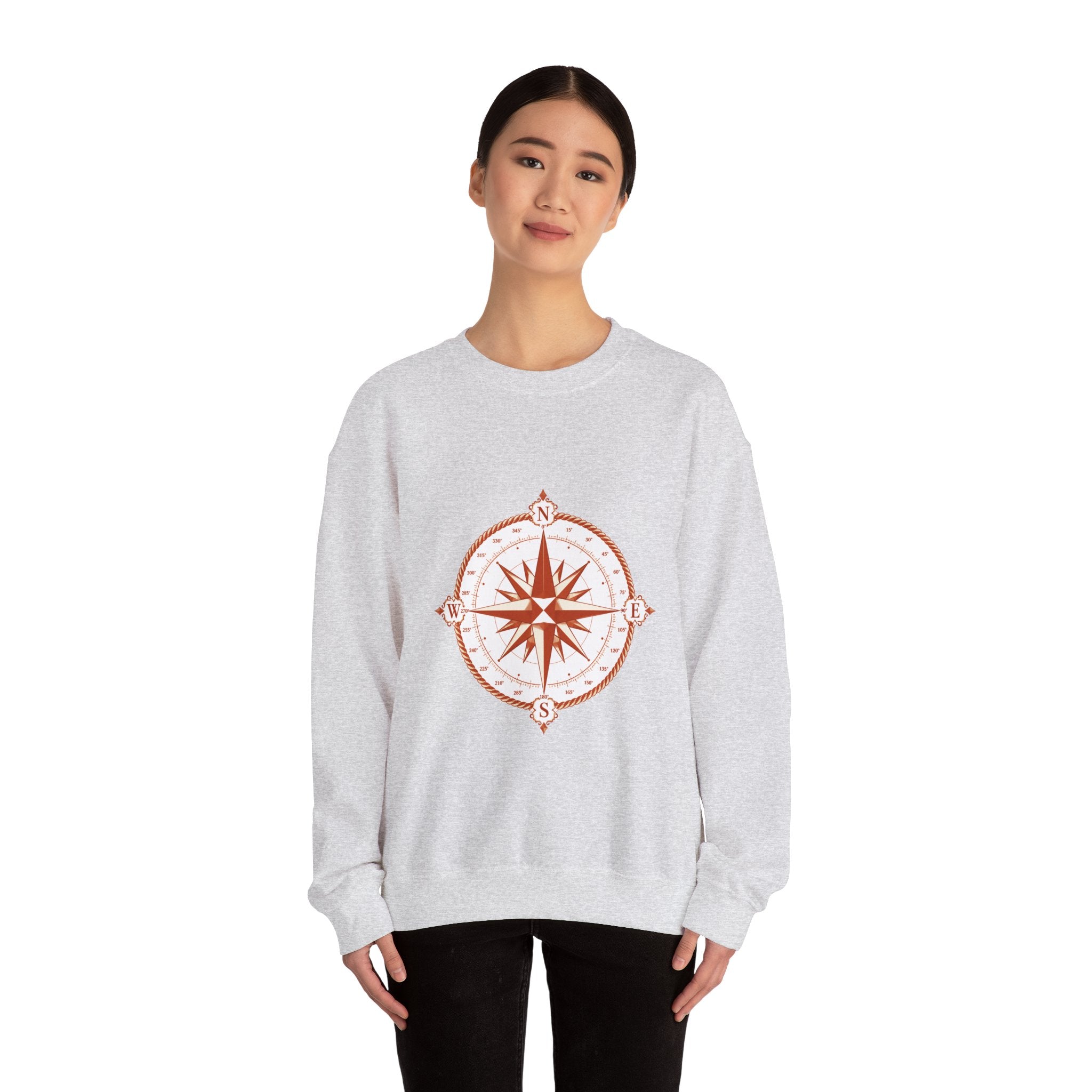 Matching Couple Sweatshirt - Compass North & South Matching Couple Comfort Colors Crew Geometric Art His Hers Love Gift - Design A