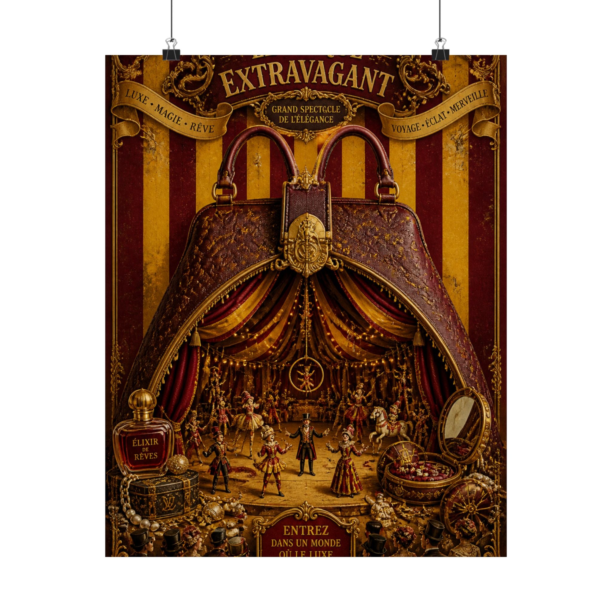 Handbag Big Top Wall Art Poster 24×36 Baroque Studio Decor Maximalist Print