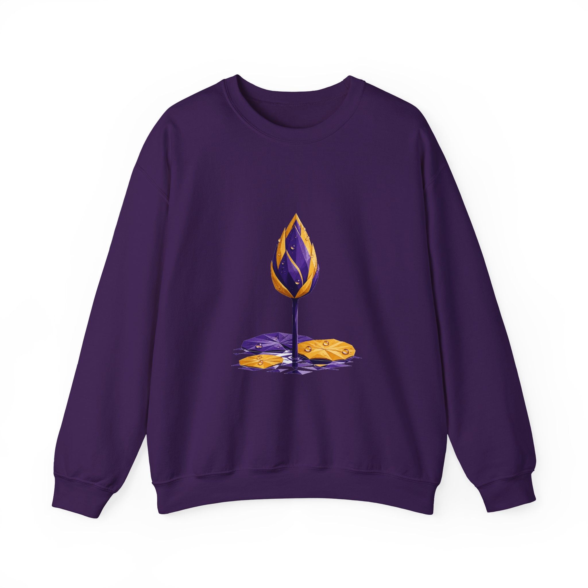 Matching Couple Sweatshirt - Open & Closed Lotus Matching Couple Comfort Colors Crew Geometric Art His Hers Love Gift - Design B