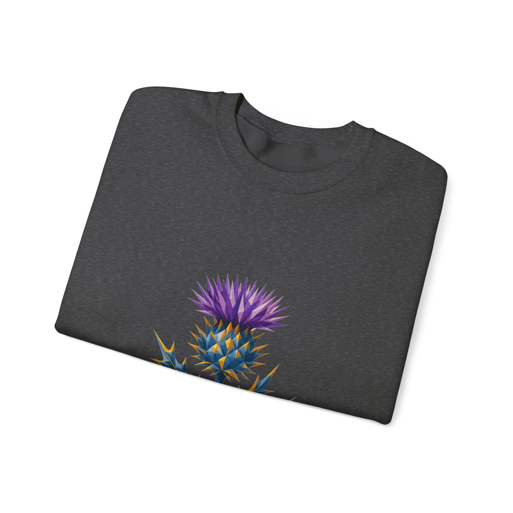 Matching Couple Sweatshirt - Lavender & Thistle Matching Couple Crewneck Sweatshirt Geometric Art His Hers Couple Gift - Design B