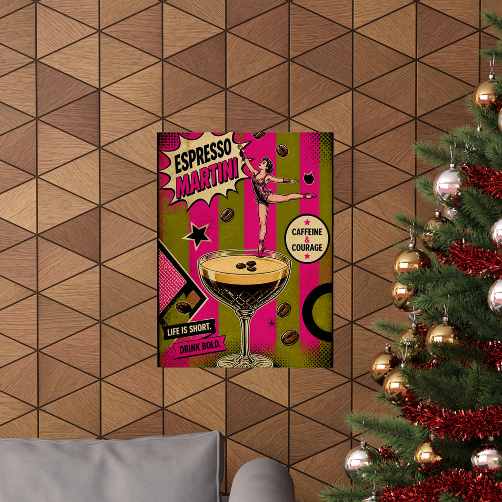 Espresso Martini Acrobat Wall Art Poster 24×36 Pop Art Restaurant Decor Maximalist Print