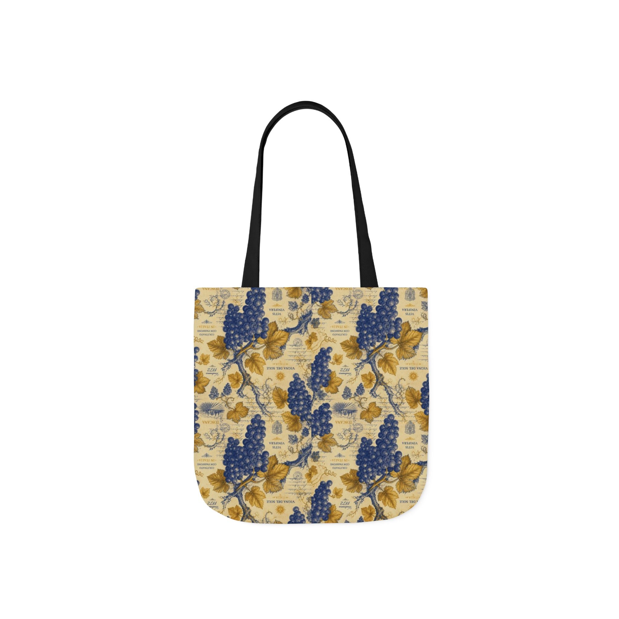 Grape Clusters Canvas Tote Bag Mediterranean Kitchen Botanical Design Italian Cottagecore Gift