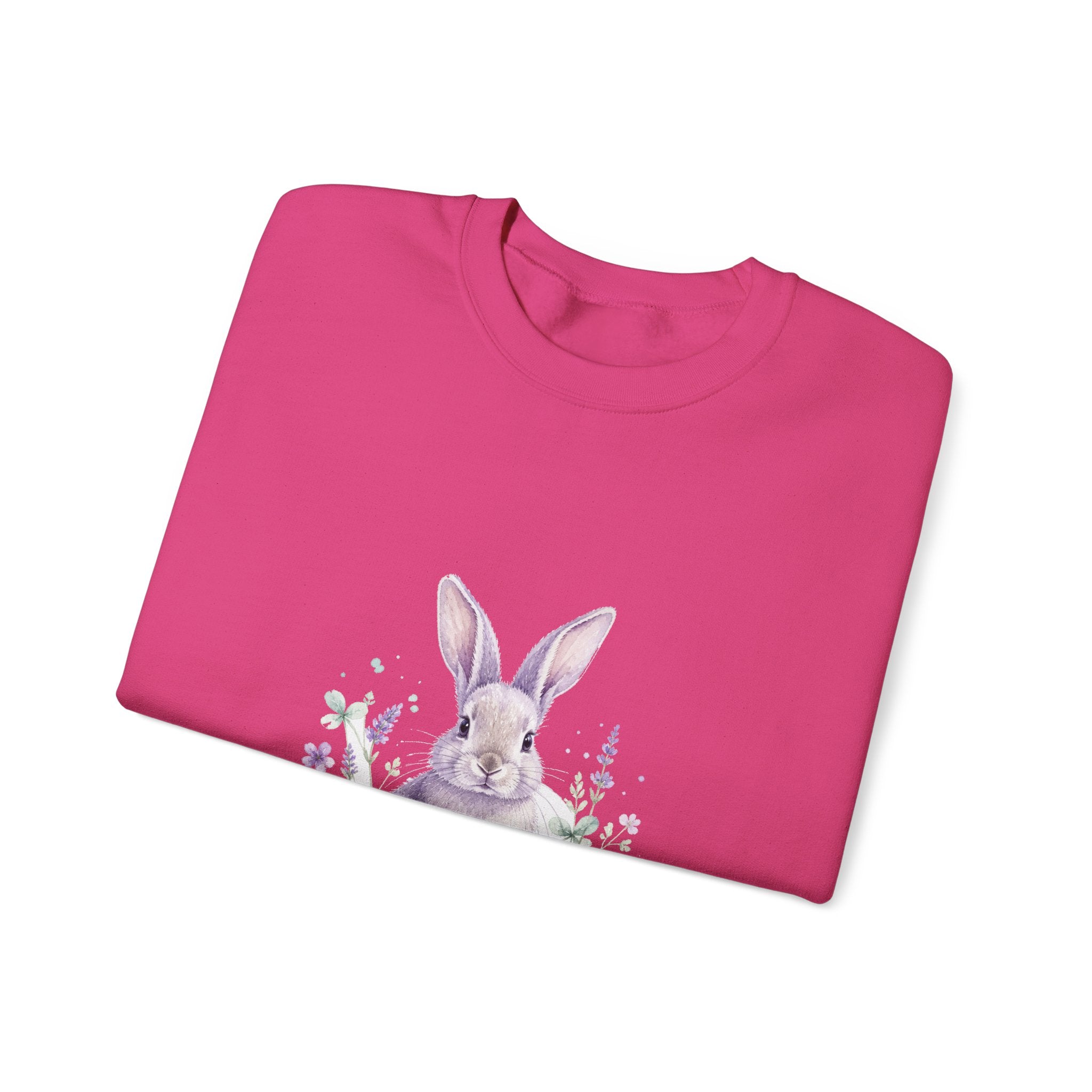 Matching Couple Sweatshirt - Fox & Rabbit Matching Couple Crewneck Sweatshirt Watercolor Art His Hers Engagement Gift - Design B