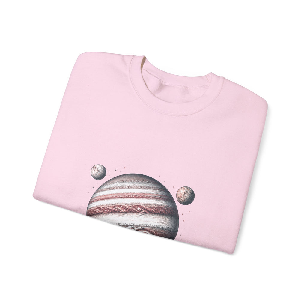Matching Couple Sweatshirt - Saturn & Jupiter Matching Couple Crewneck Sweatshirt Hand-Drawn Art His Hers Best Friend Gift - Design B