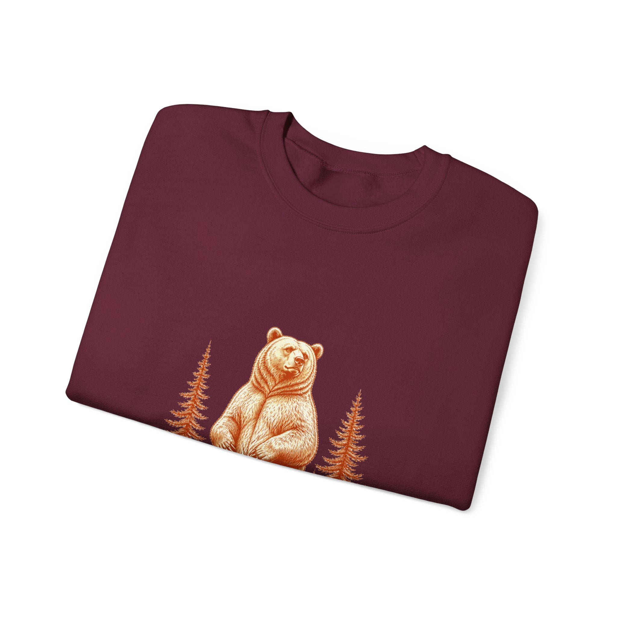 Matching Couple Sweatshirt - Bear & Deer Matching Couple Crewneck Sweatshirt Hand-Drawn Art His Hers Best Friend Gift - Design A
