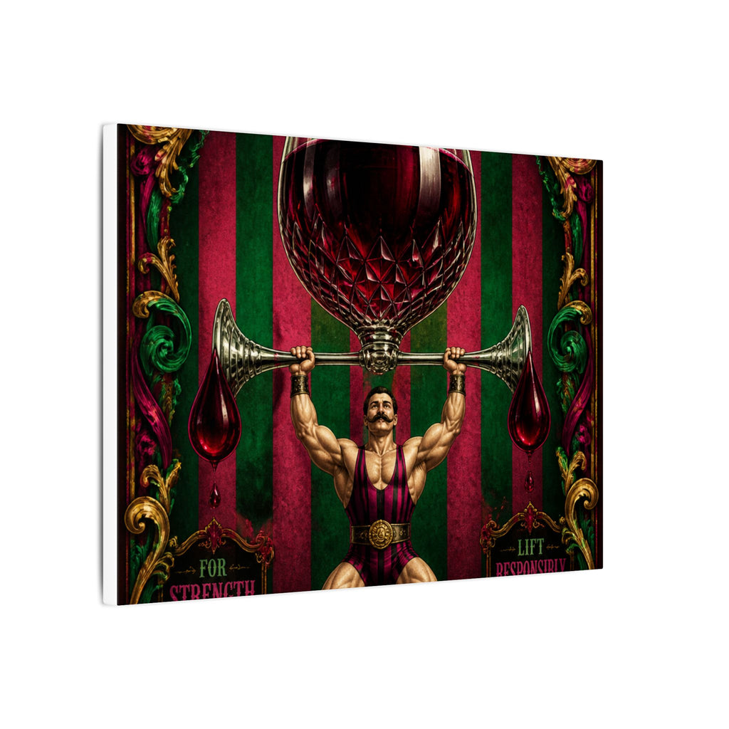 Wine Glass Strongman Wall Art Canvas 16×20 Baroque Home Office Decor Maximalist Print