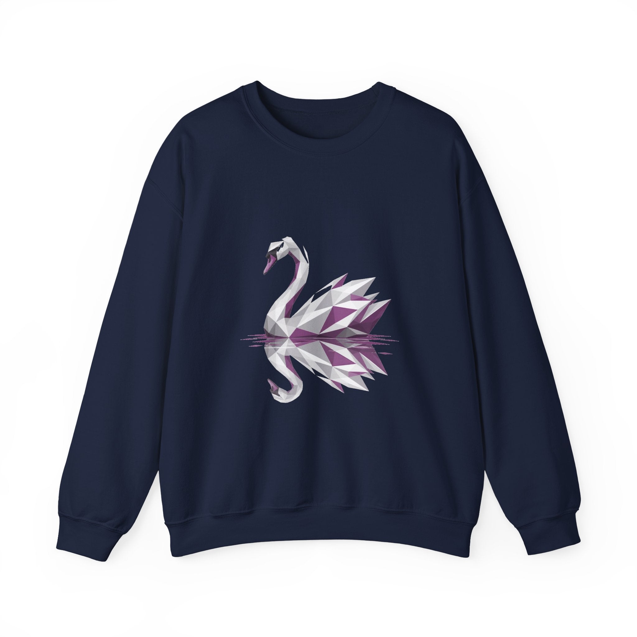 Matching Couple Sweatshirt - Raven & Swan Matching Couple Premium Fleece Sweatshirt Geometric Art His Hers Love Gift - Design B