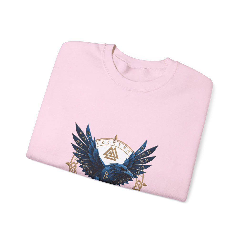 Matching Couple Sweatshirt - Huginn & Muninn Matching Couple Crewneck Sweatshirt Geometric Art His Hers Couple Gift - Design B