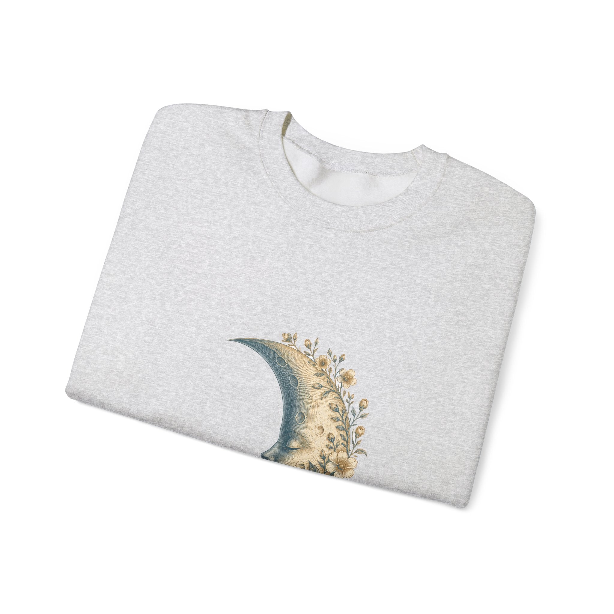 Matching Couple Sweatshirt - Waxing & Waning Moon Matching Couple Comfort Colors Crew Vintage Art His Hers Honeymoon Gift - Design A