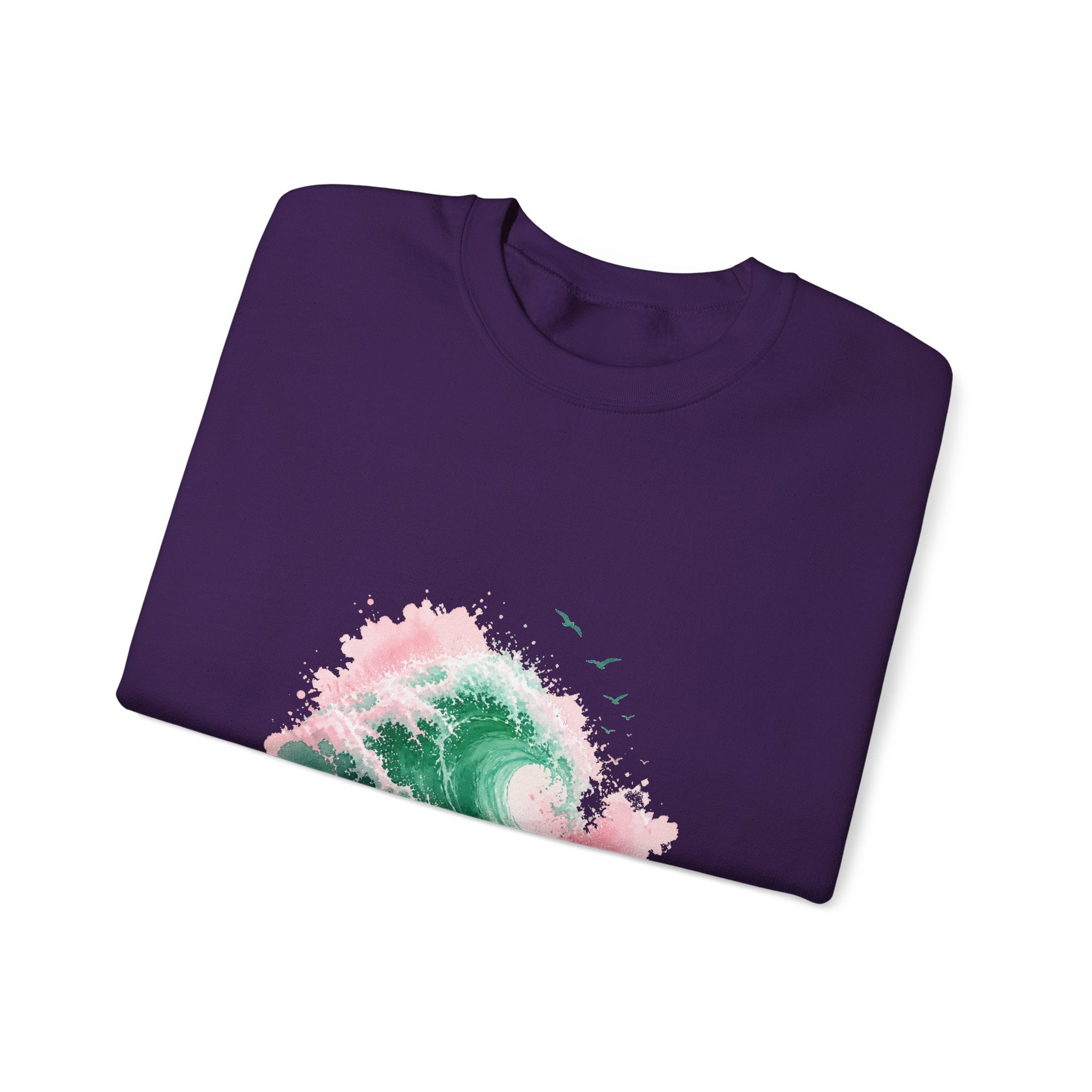 Matching Couple Sweatshirt - Mountain & Ocean Matching Couple Comfort Colors Crew Watercolor Art His Hers Birthday Gift - Design B