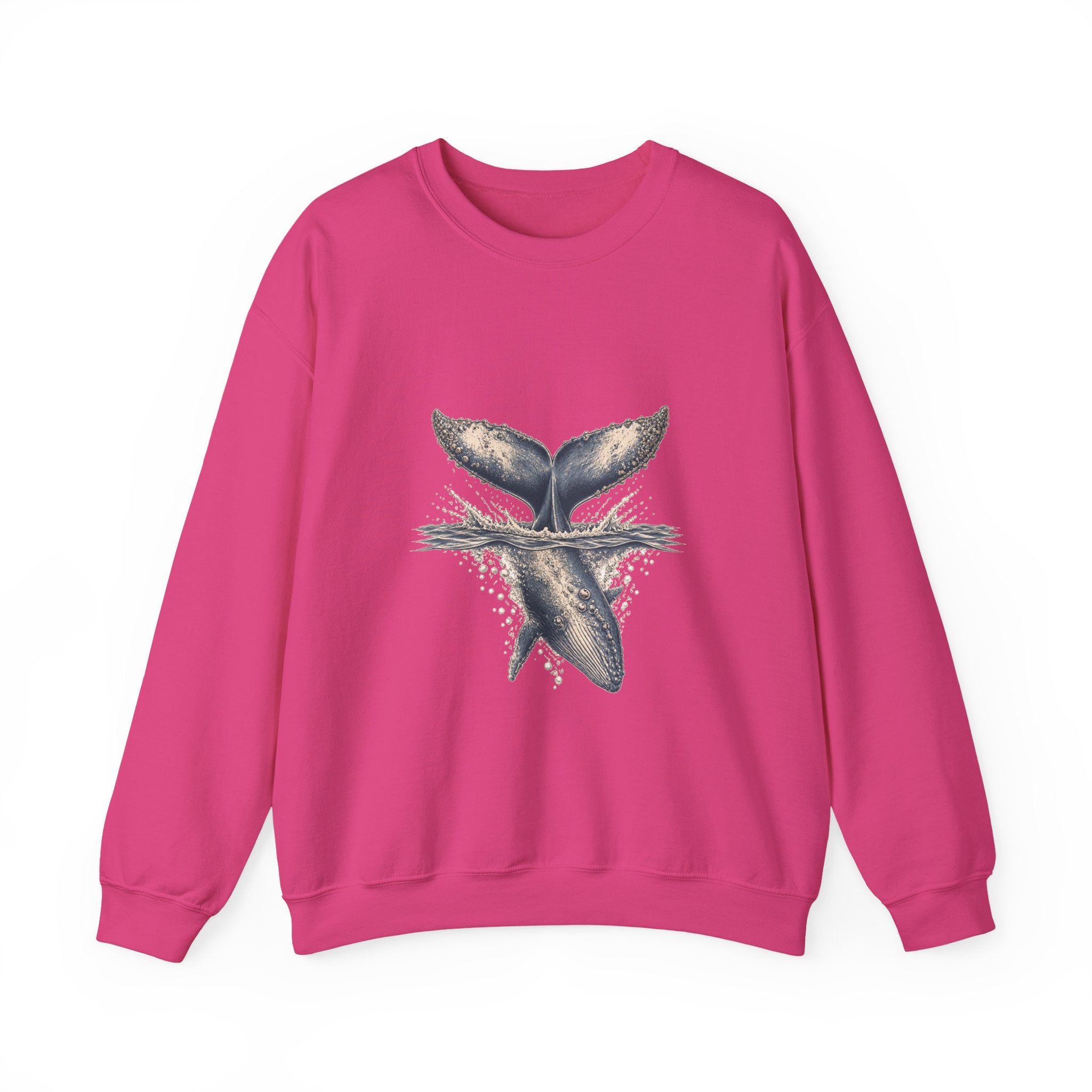Matching Couple Sweatshirt - Eagle & Whale Matching Couple Crewneck Sweatshirt Hand-Drawn Art His Hers Best Friend Gift - Design B