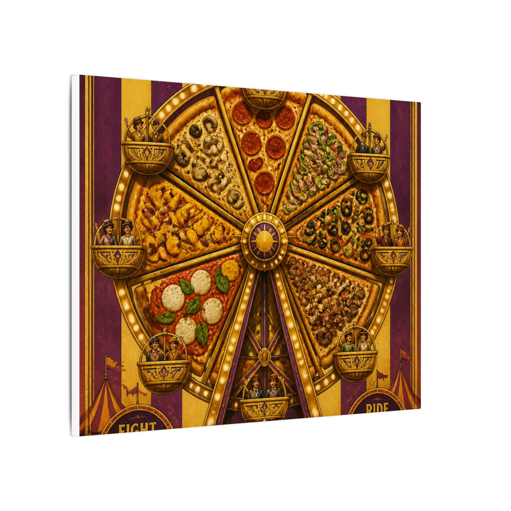 Pizza Ferris Wheel Wall Art Canvas 16×20 Art Deco Entryway Decor Maximalist Print