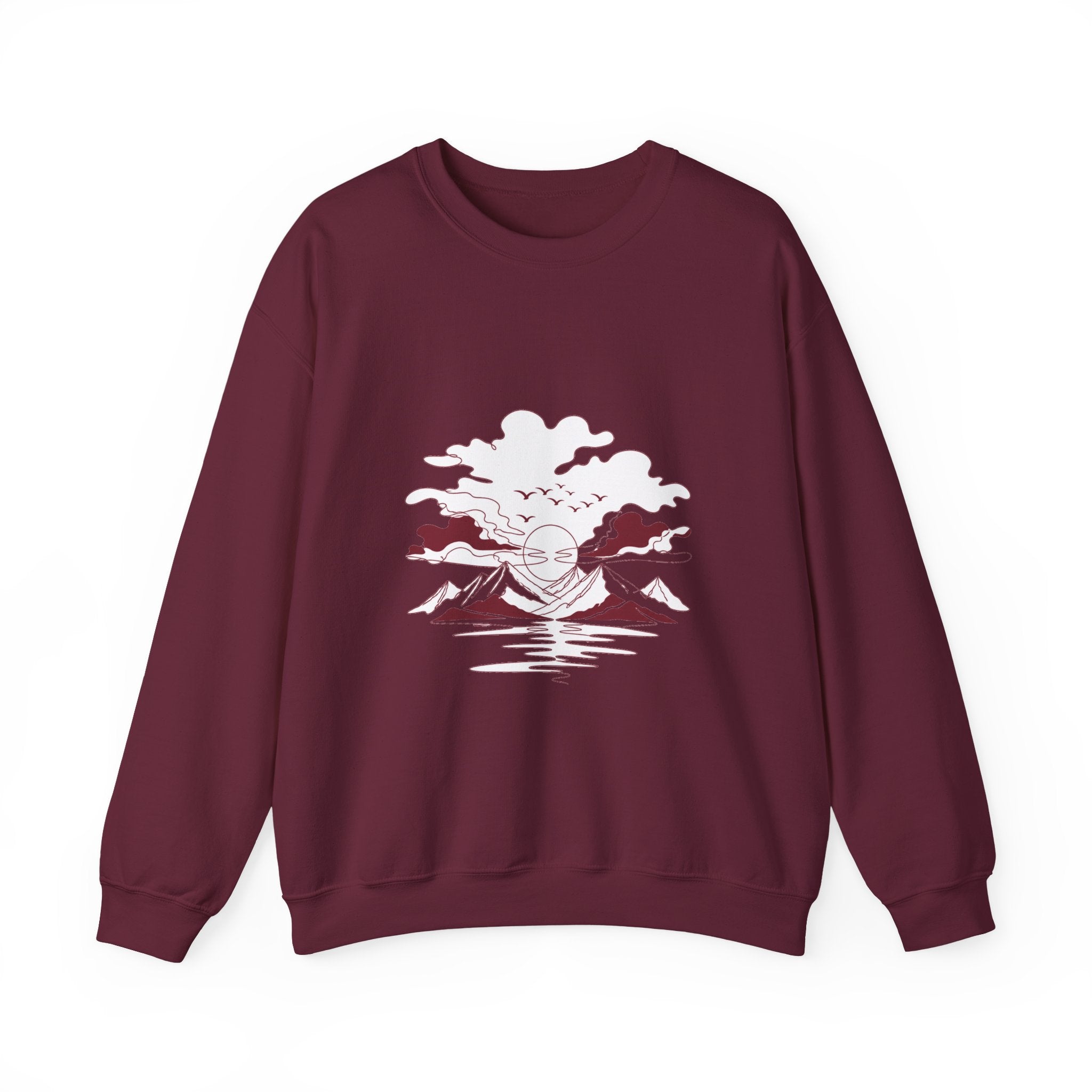 Matching Couple Sweatshirt - Sunrise & Sunset Matching Couple Premium Fleece Sweatshirt Minimalist Art His Hers Christmas Gift - Design B