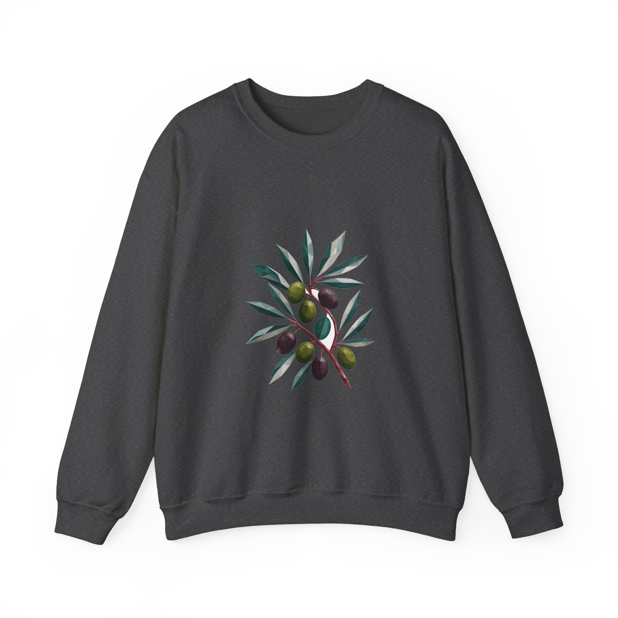 Matching Couple Sweatshirt - Olive Branch & Fig Matching Couple Crewneck Sweatshirt Geometric Art His Hers Couple Gift - Design A