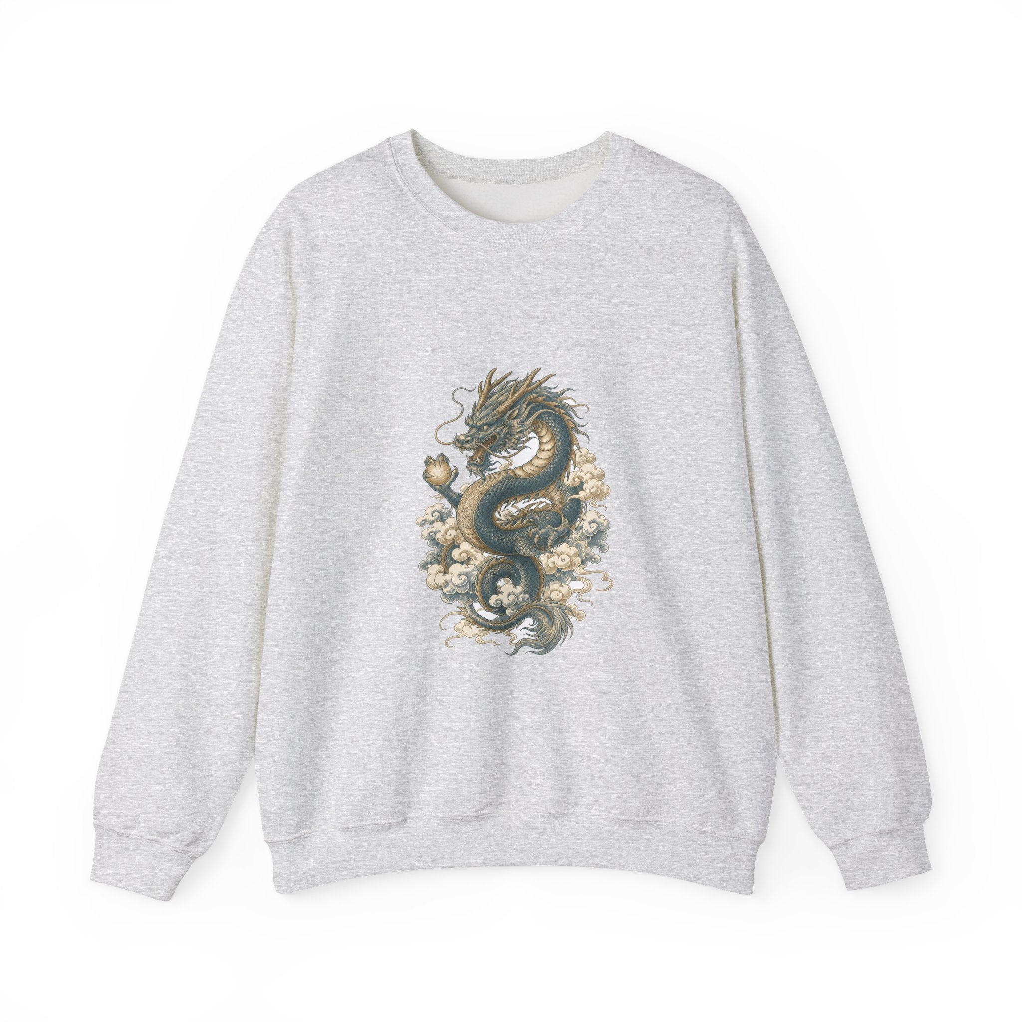 Matching Couple Sweatshirt - Dragon & Phoenix Matching Couple Crewneck Sweatshirt Hand-Drawn Art His Hers Best Friend Gift - Design A