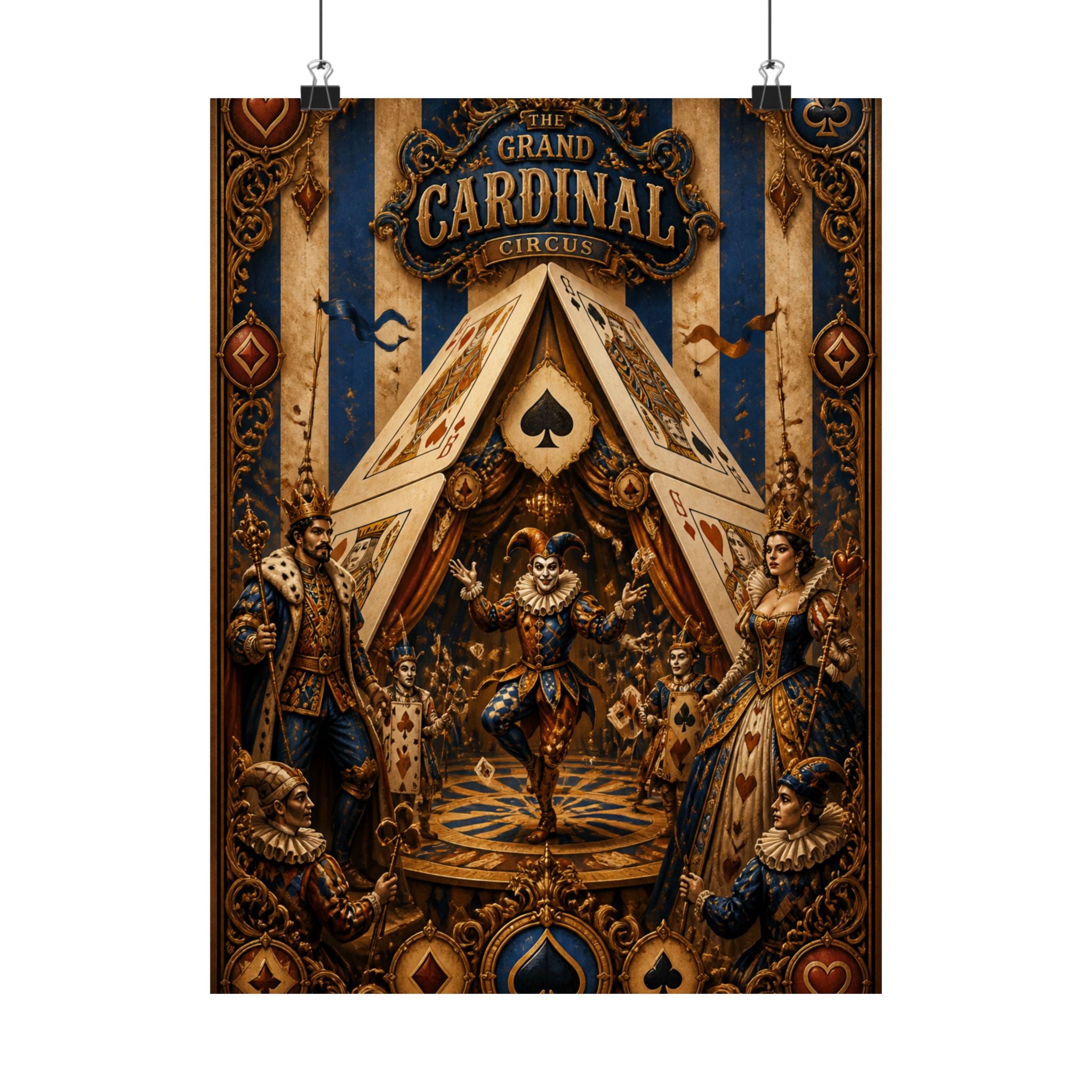 Playing Cards Tent Wall Art Poster 24×36 Baroque Studio Decor Maximalist Print