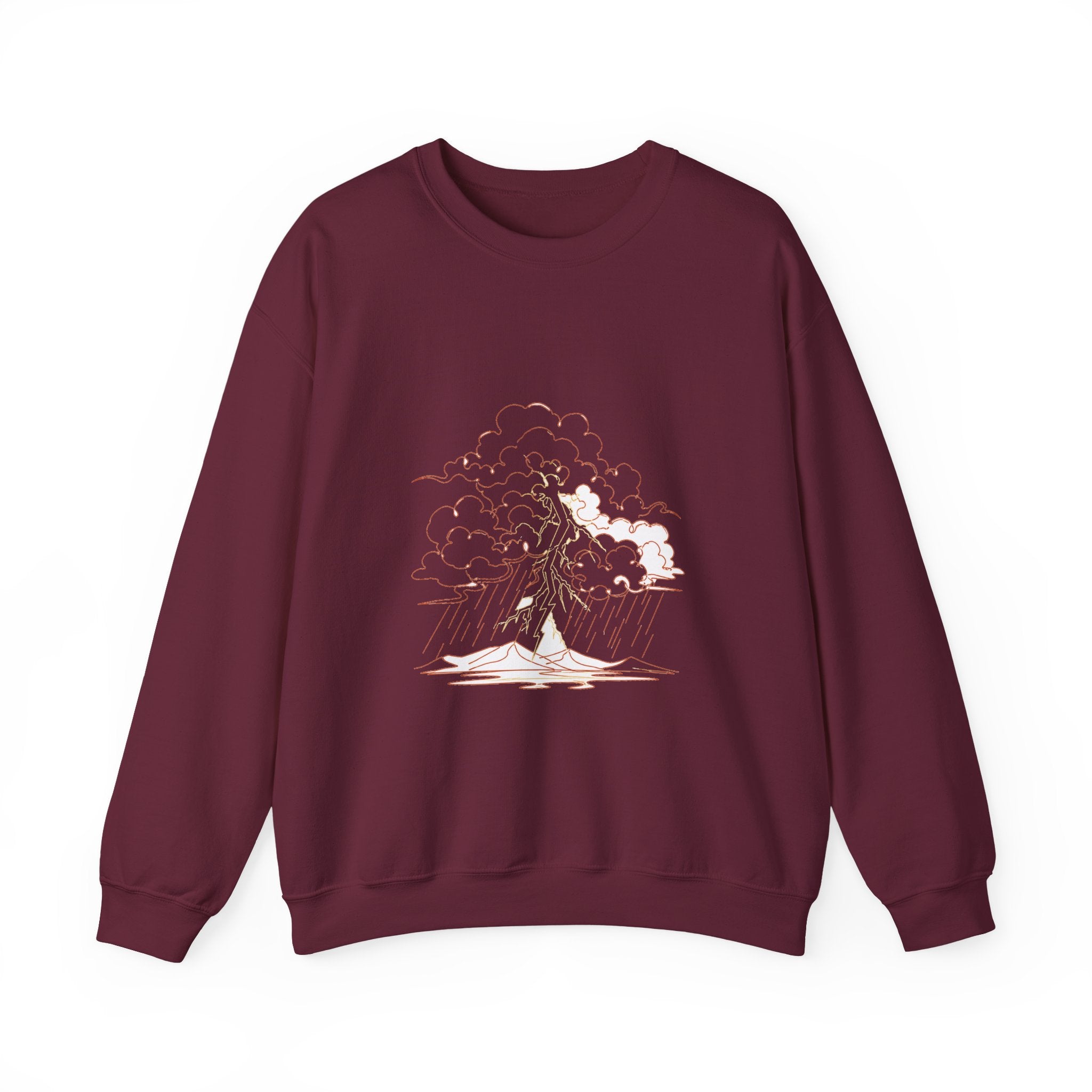 Matching Couple Sweatshirt - Storm & Rainbow Matching Couple Premium Fleece Sweatshirt Minimalist Art His Hers Christmas Gift - Design A