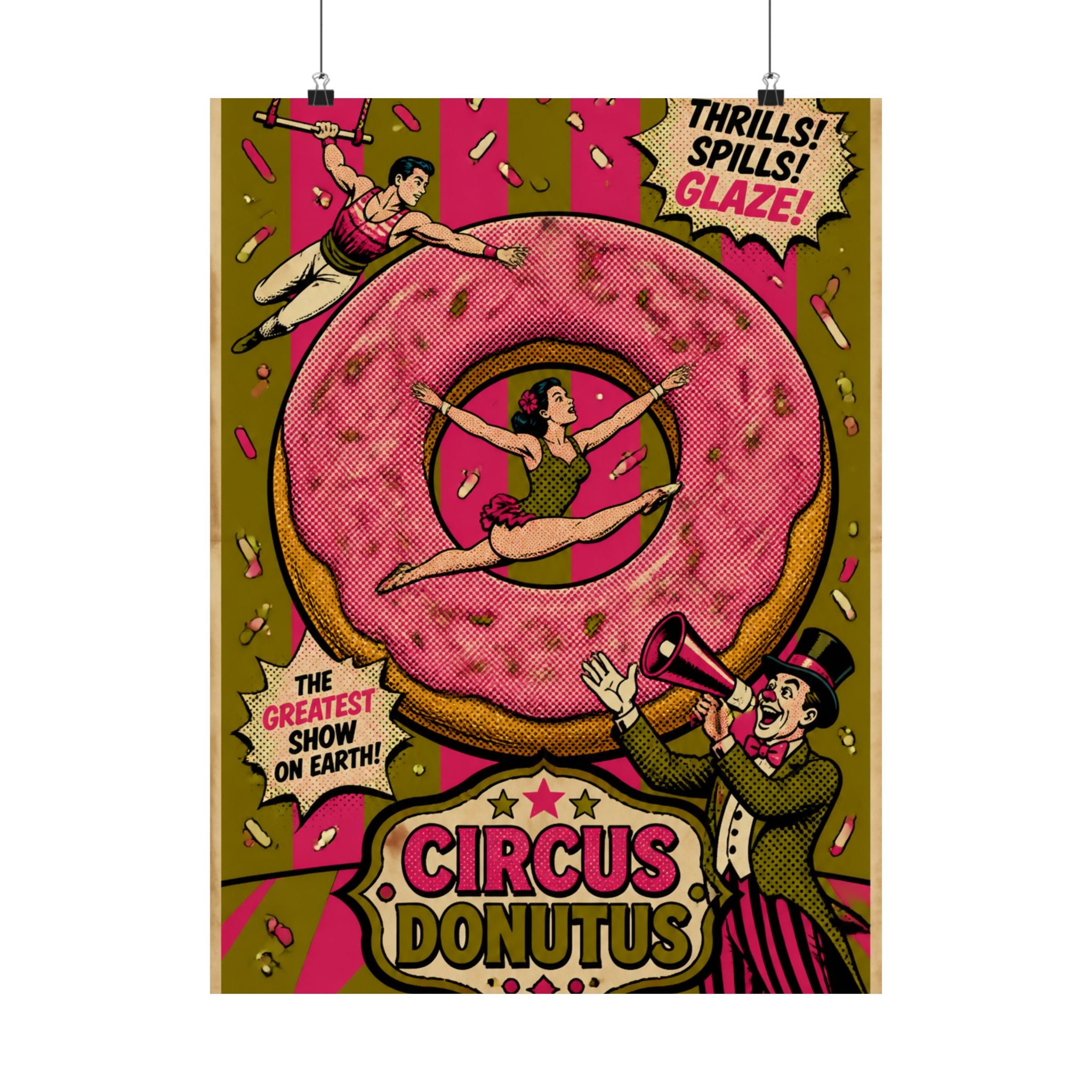 Donut Circus Ring Wall Art Poster 18×24 Pop Art Living Room Decor Maximalist Print