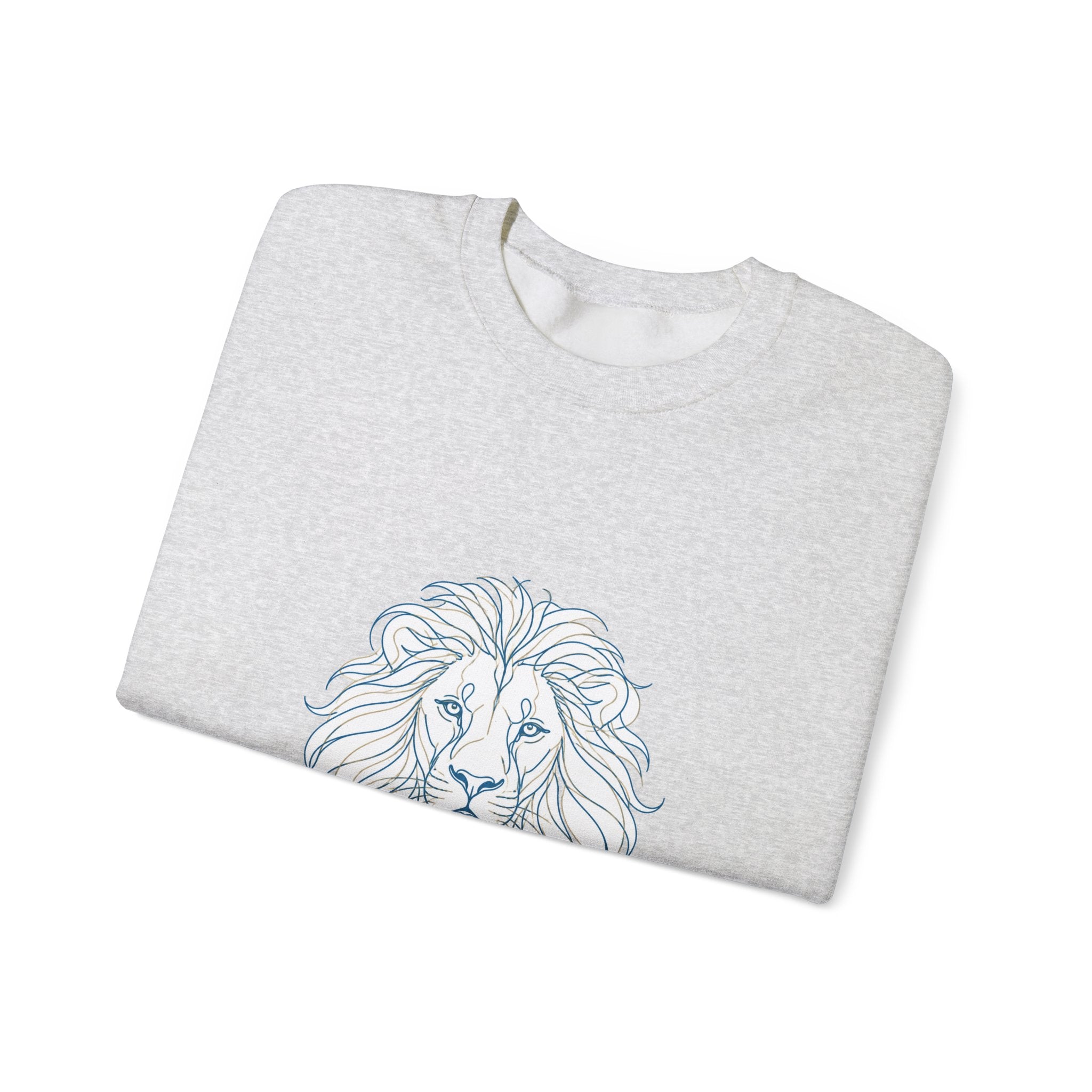 Matching Couple Sweatshirt - Lion & Lamb Matching Couple Crewneck Sweatshirt Minimalist Art His Hers Valentine Gift - Design A