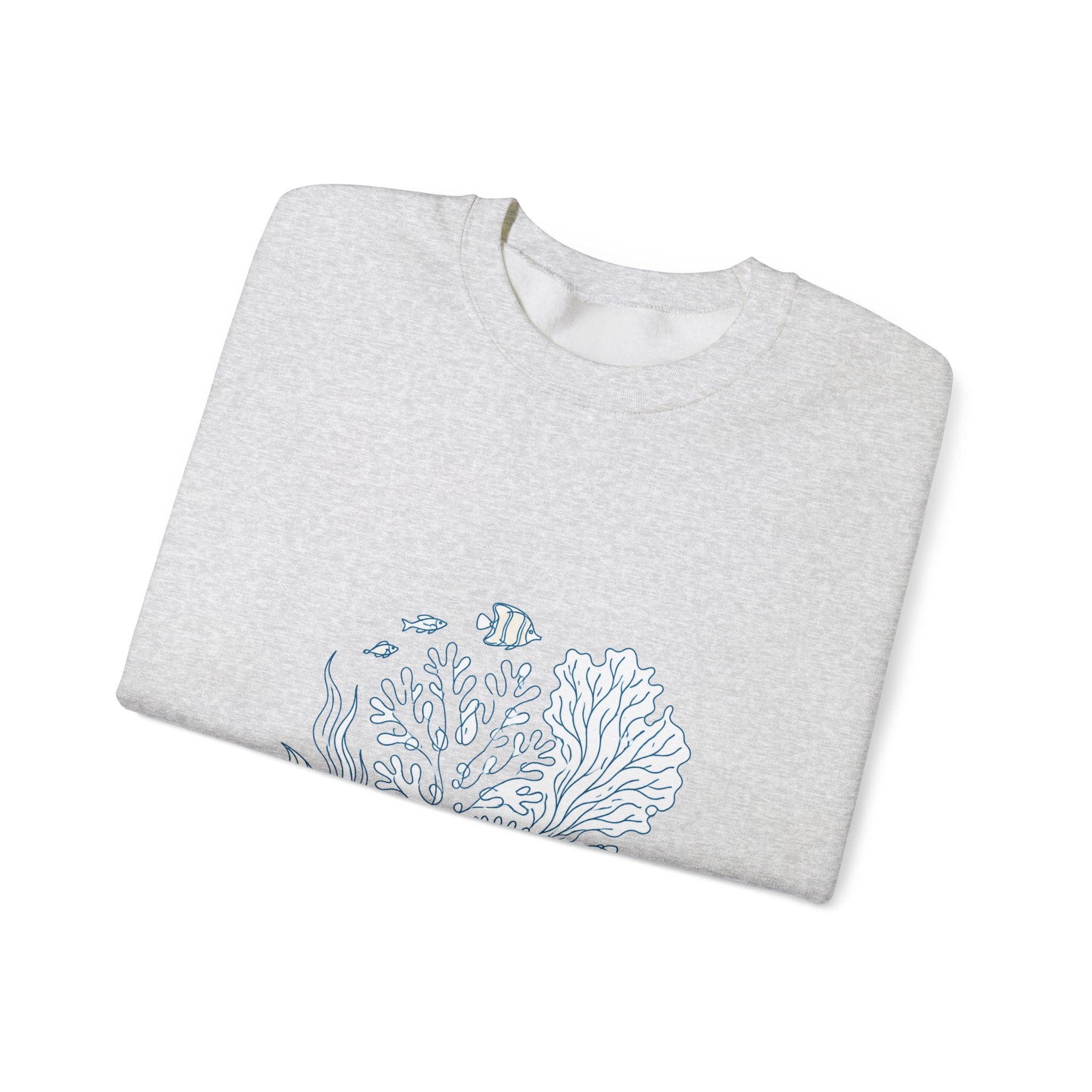 Matching Couple Sweatshirt - Coral Reef & Deep Sea Matching Couple Comfort Colors Crew Minimalist Art His Hers Christmas Gift - Design A