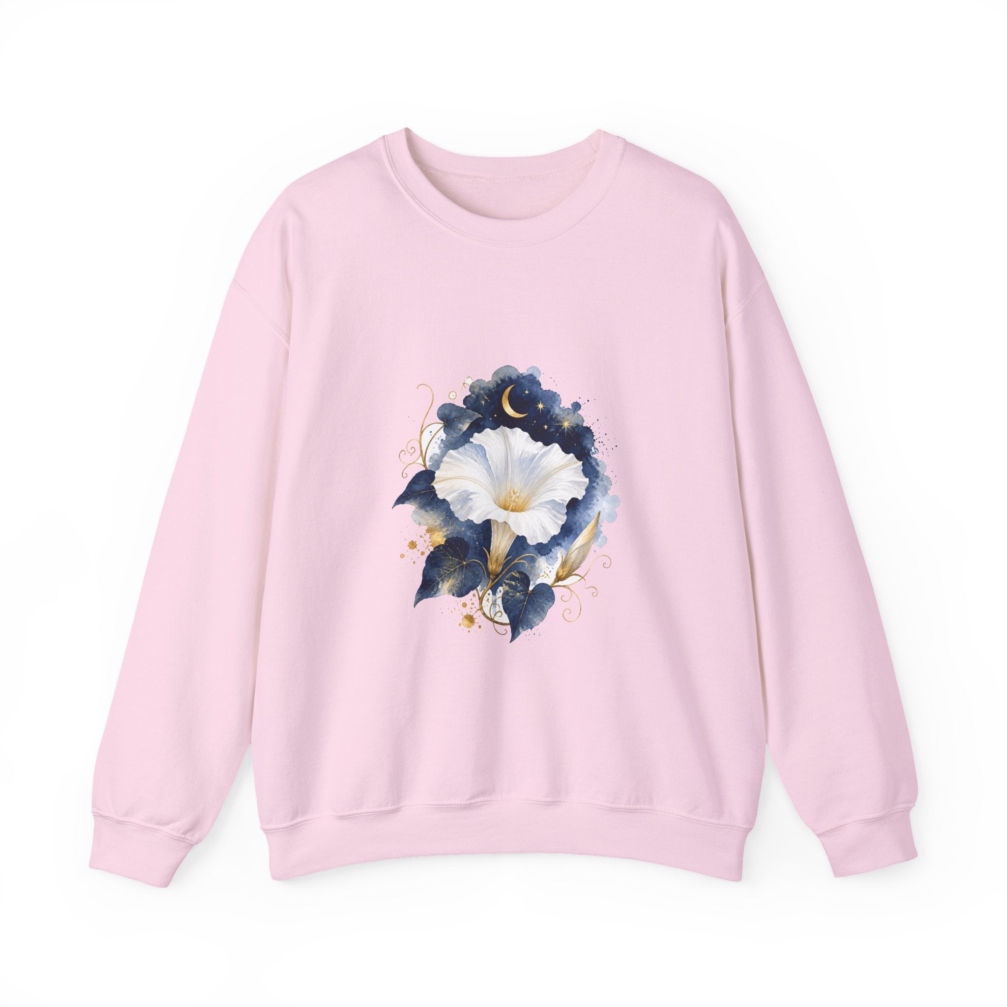 Matching Couple Sweatshirt - Sunflower & Moonflower Matching Couple Premium Fleece Sweatshirt Watercolor Art His Hers Birthday Gift - Design B