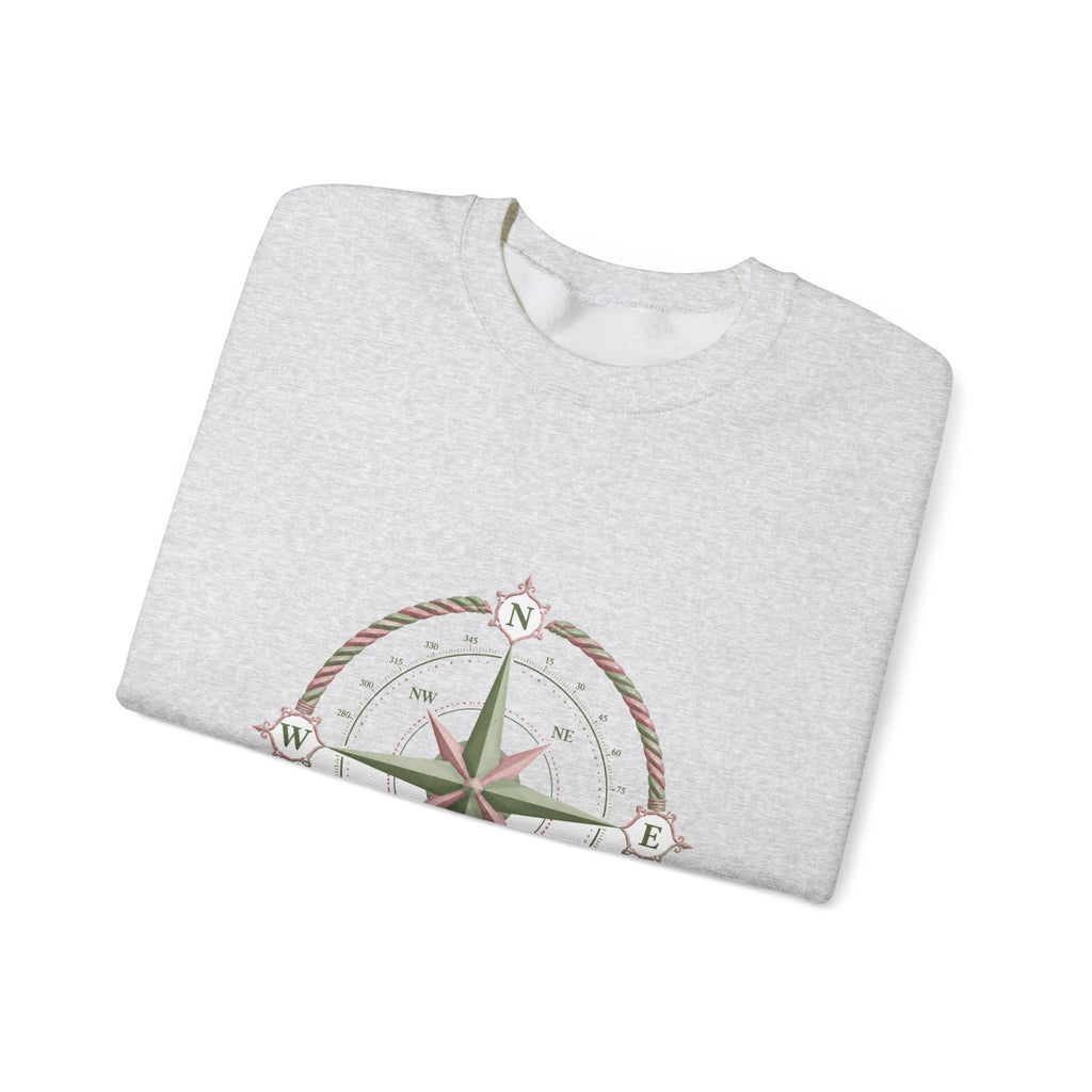 Matching Couple Sweatshirt - Compass North & South Matching Couple Premium Fleece Sweatshirt Geometric Art His Hers Love Gift - Design A