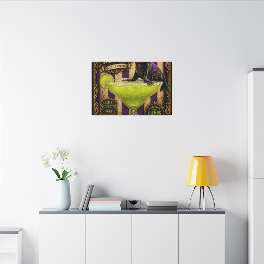 Margarita Balancing Seal Wall Art Canvas 16×20 Baroque Home Office Decor Maximalist Print