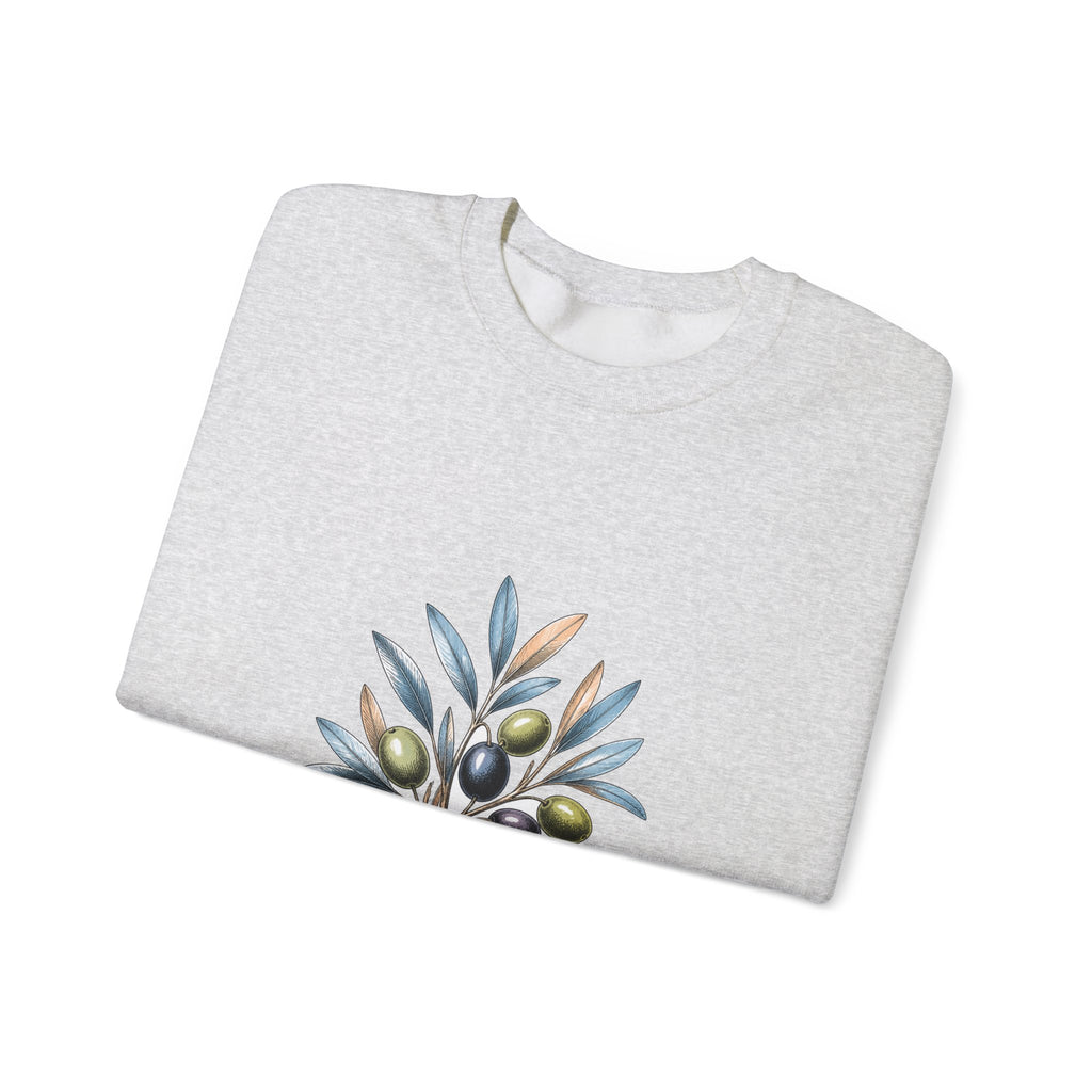 Matching Couple Sweatshirt - Olive Branch & Fig Matching Couple Comfort Colors Crew Hand-Drawn Art His Hers Anniversary Gift - Design A
