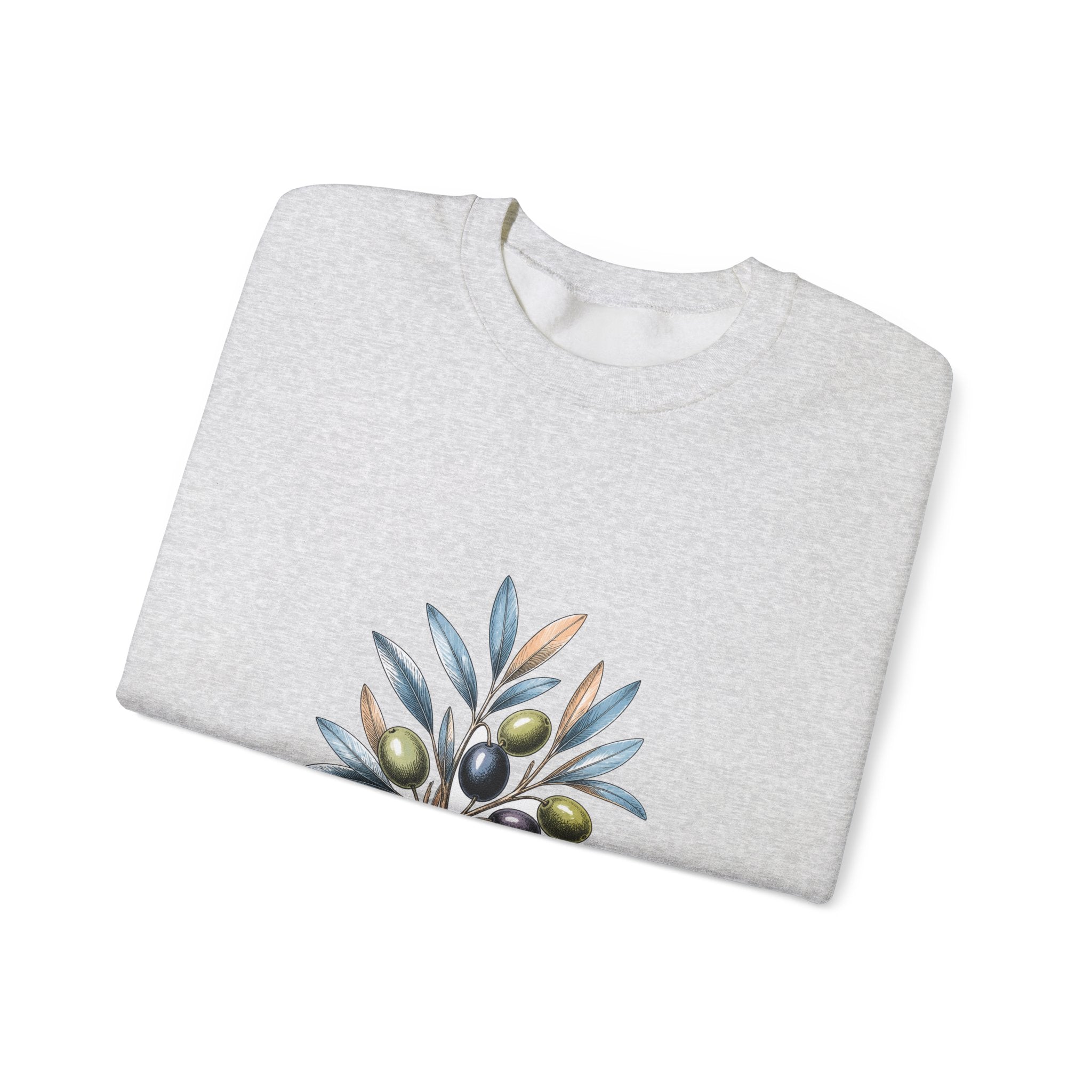 Matching Couple Sweatshirt - Olive Branch & Fig Matching Couple Comfort Colors Crew Hand-Drawn Art His Hers Anniversary Gift - Design A