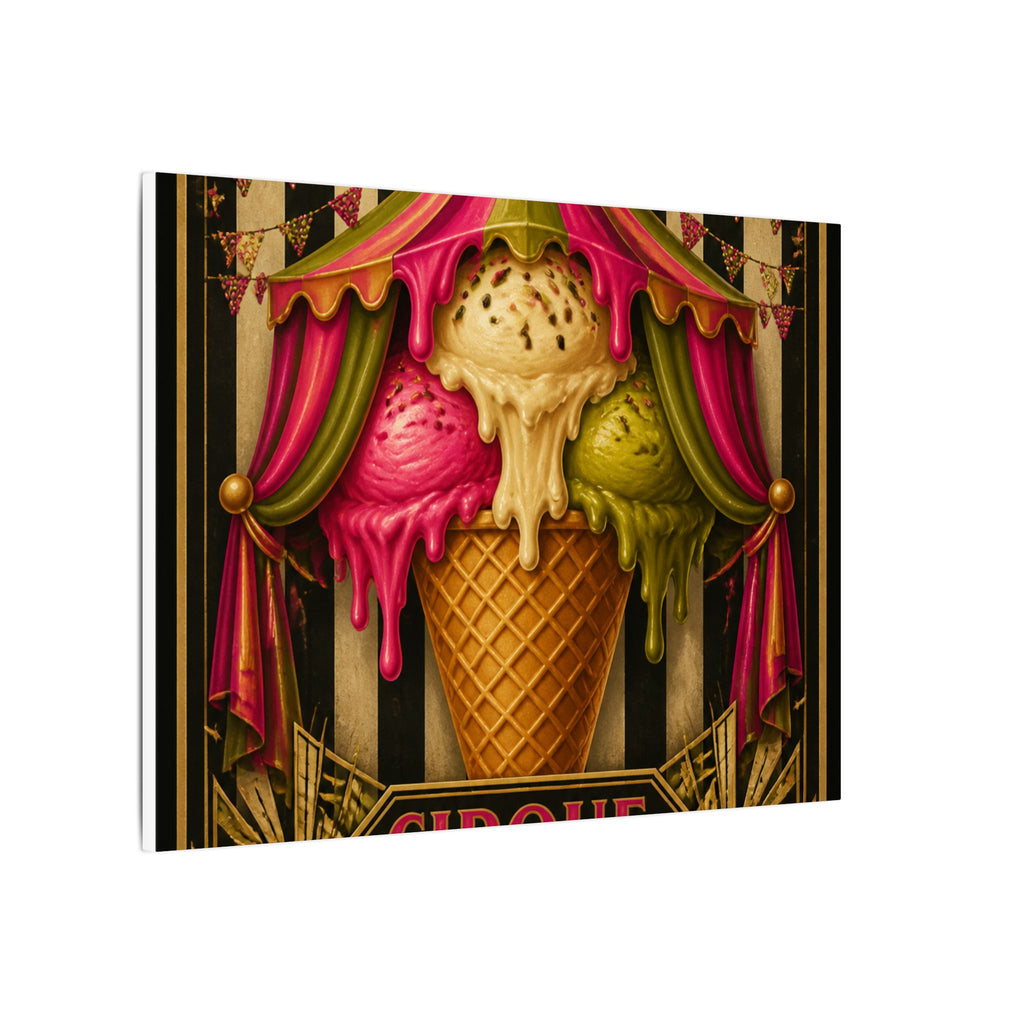 Ice Cream Cone Circus Tent Wall Art Canvas 24×36 Art Deco Bar Area Decor Maximalist Print