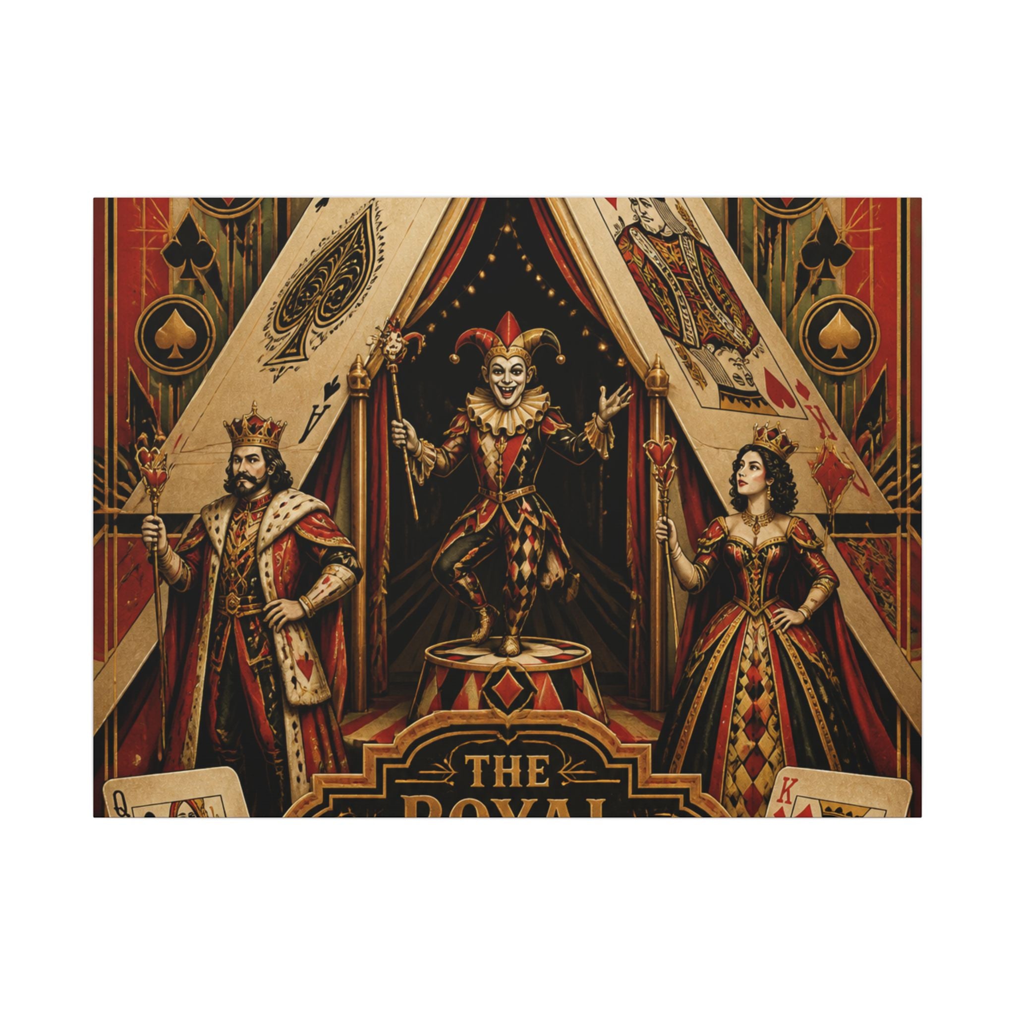 Playing Cards Tent Wall Art Canvas 16×20 Art Deco Entryway Decor Maximalist Print