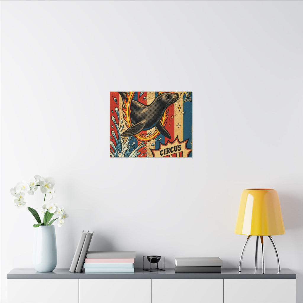 Seal Fire Hoop Wall Art Canvas 16×20 Pop Art Living Room Decor Maximalist Print