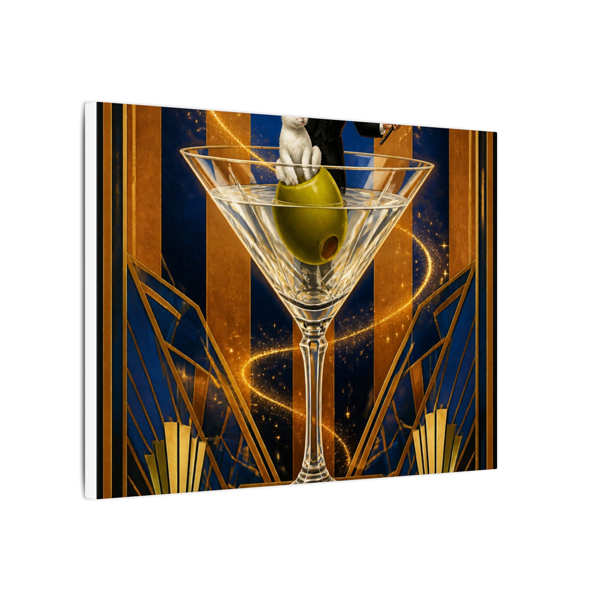 Martini Magician Wall Art Canvas 16×20 Art Deco Entryway Decor Maximalist Print