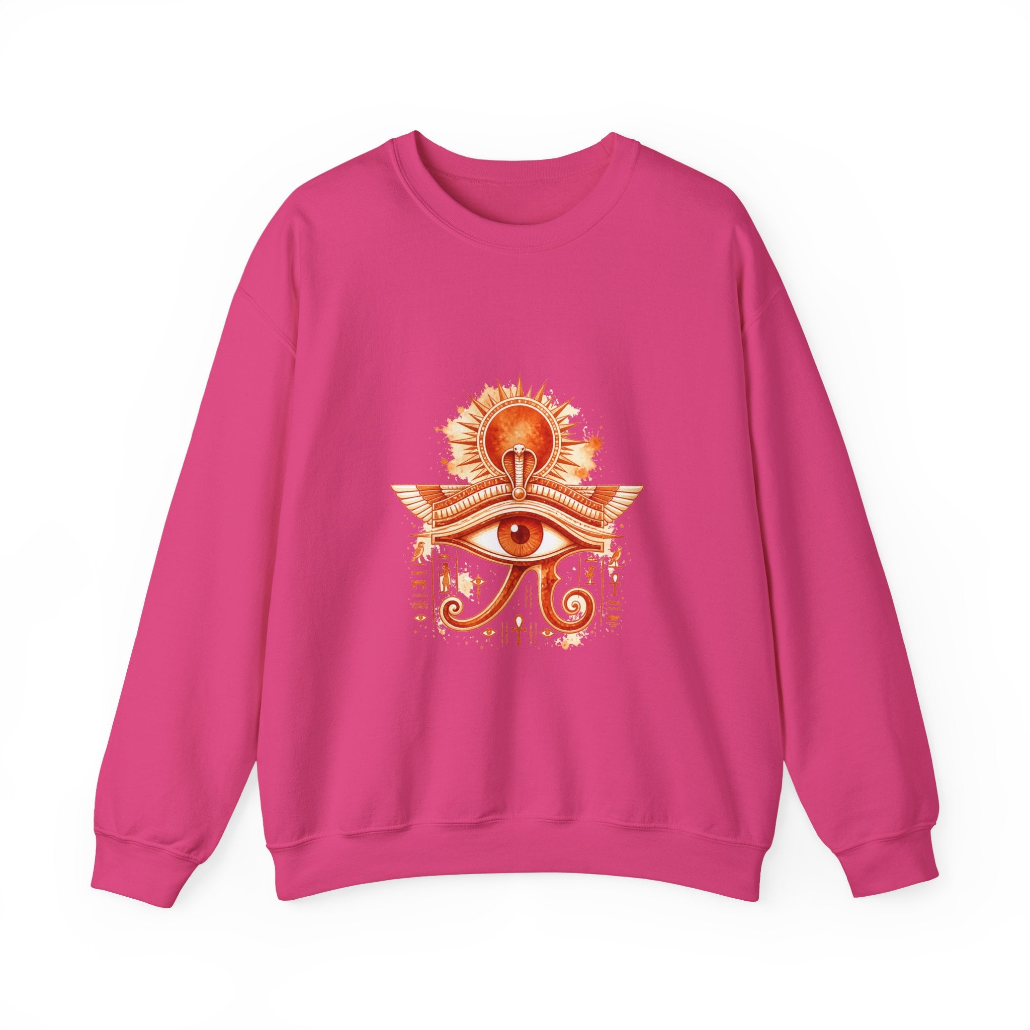 Matching Couple Sweatshirt - Eye of Ra & Horus Matching Couple Premium Fleece Sweatshirt Watercolor Art His Hers Birthday Gift - Design A