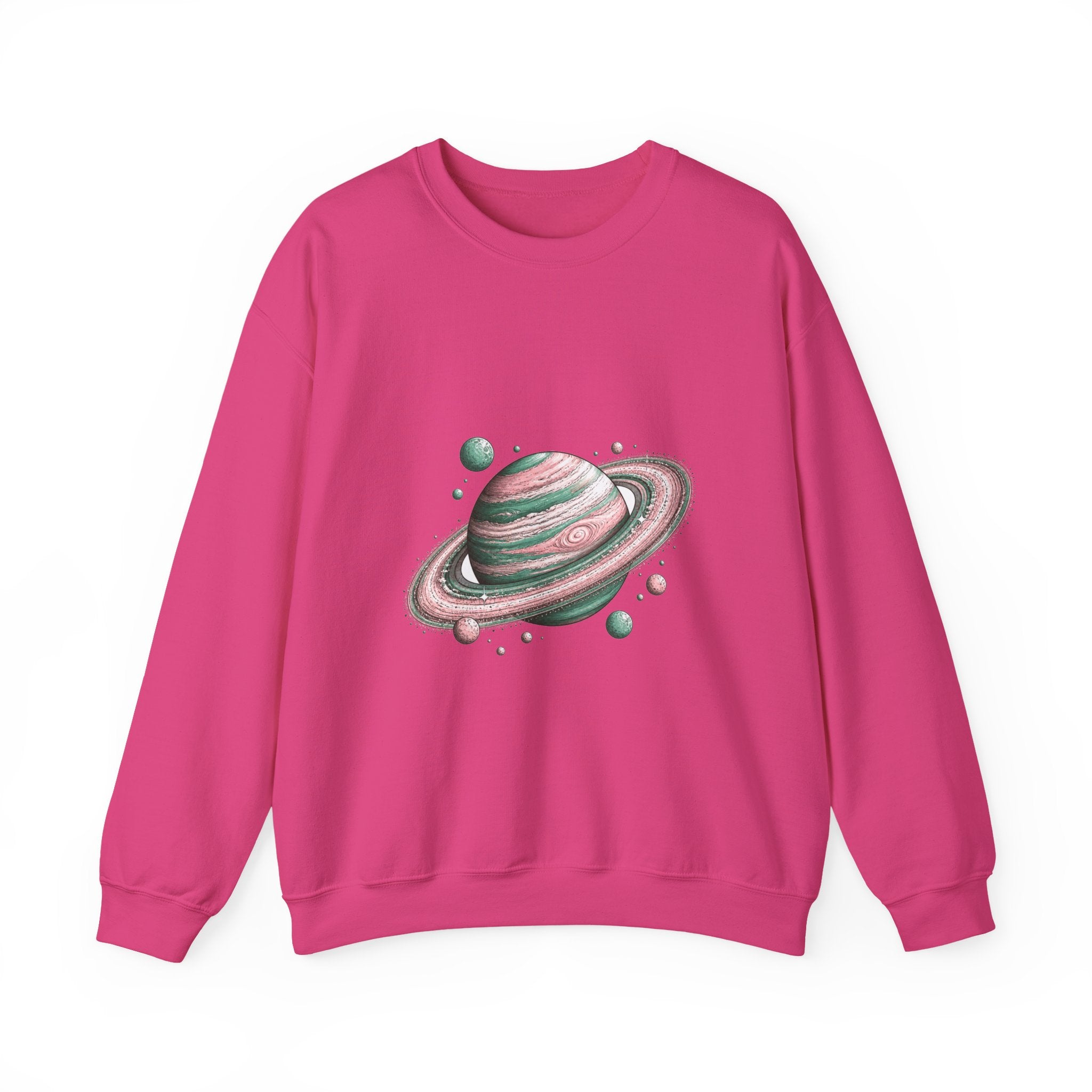 Matching Couple Sweatshirt - Astronaut & Planet Matching Couple Premium Fleece Sweatshirt Hand-Drawn Art His Hers Anniversary Gift - Design B