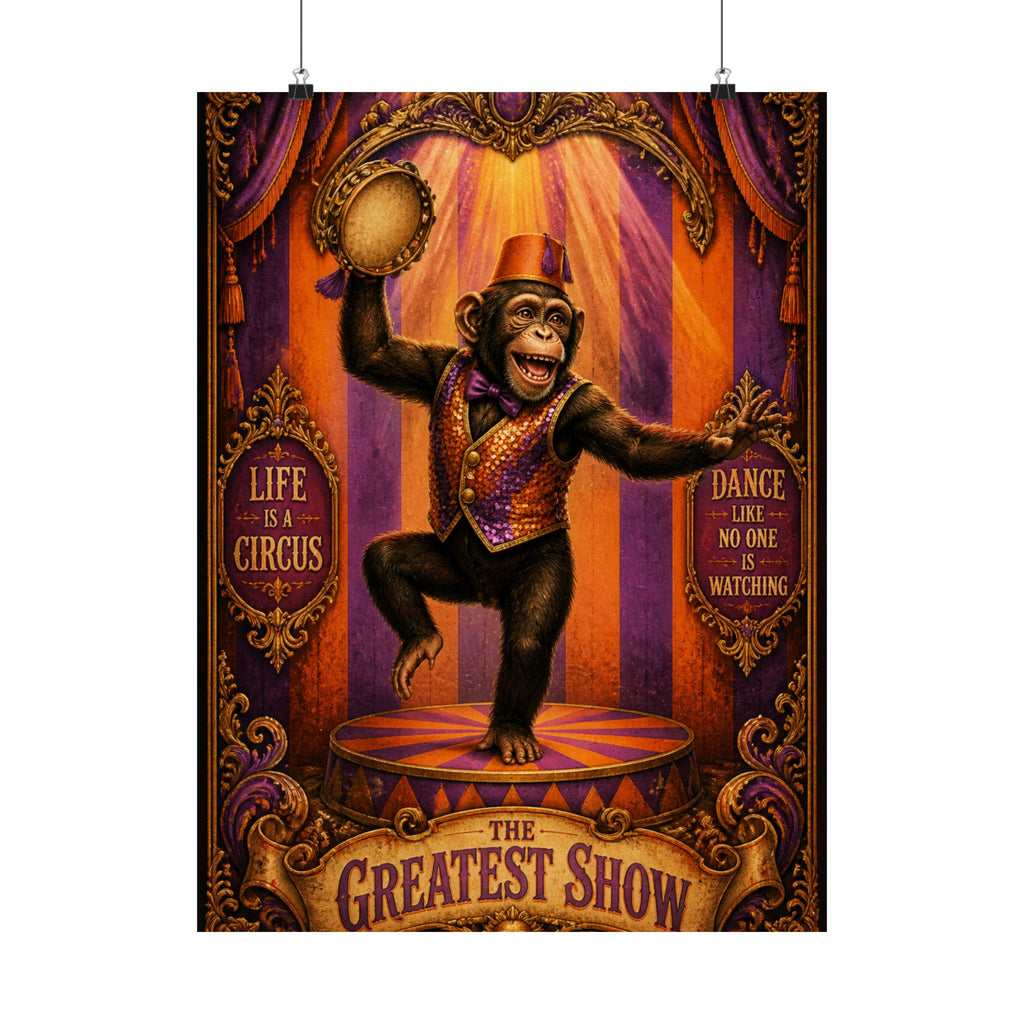 Dancing Monkey Wall Art Poster 24×36 Baroque Studio Decor Maximalist Print