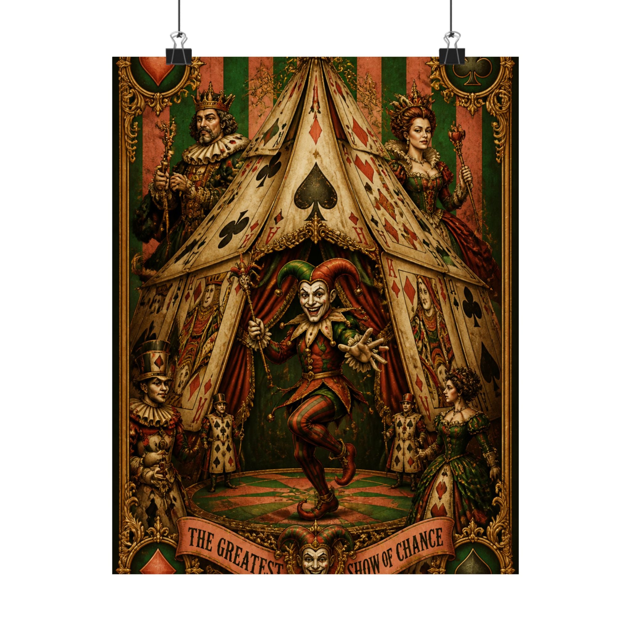 Playing Cards Tent Wall Art Poster 18×24 Baroque Home Office Decor Maximalist Print
