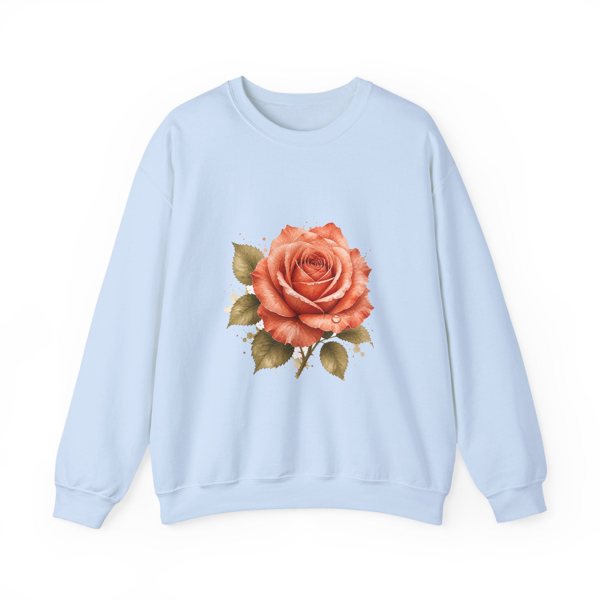 Matching Couple Sweatshirt - Rose & Thorn Matching Couple Premium Fleece Sweatshirt Watercolor Art His Hers Birthday Gift - Design A