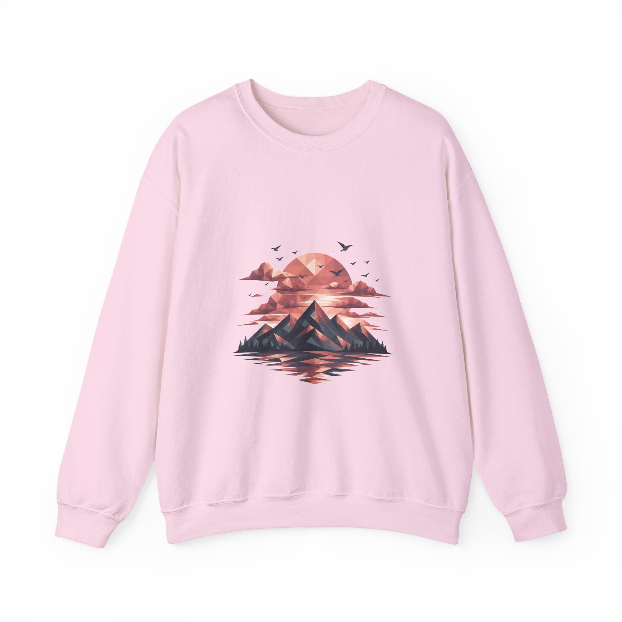 Matching Couple Sweatshirt - Sunrise & Sunset Matching Couple Comfort Colors Crew Geometric Art His Hers Love Gift - Design B