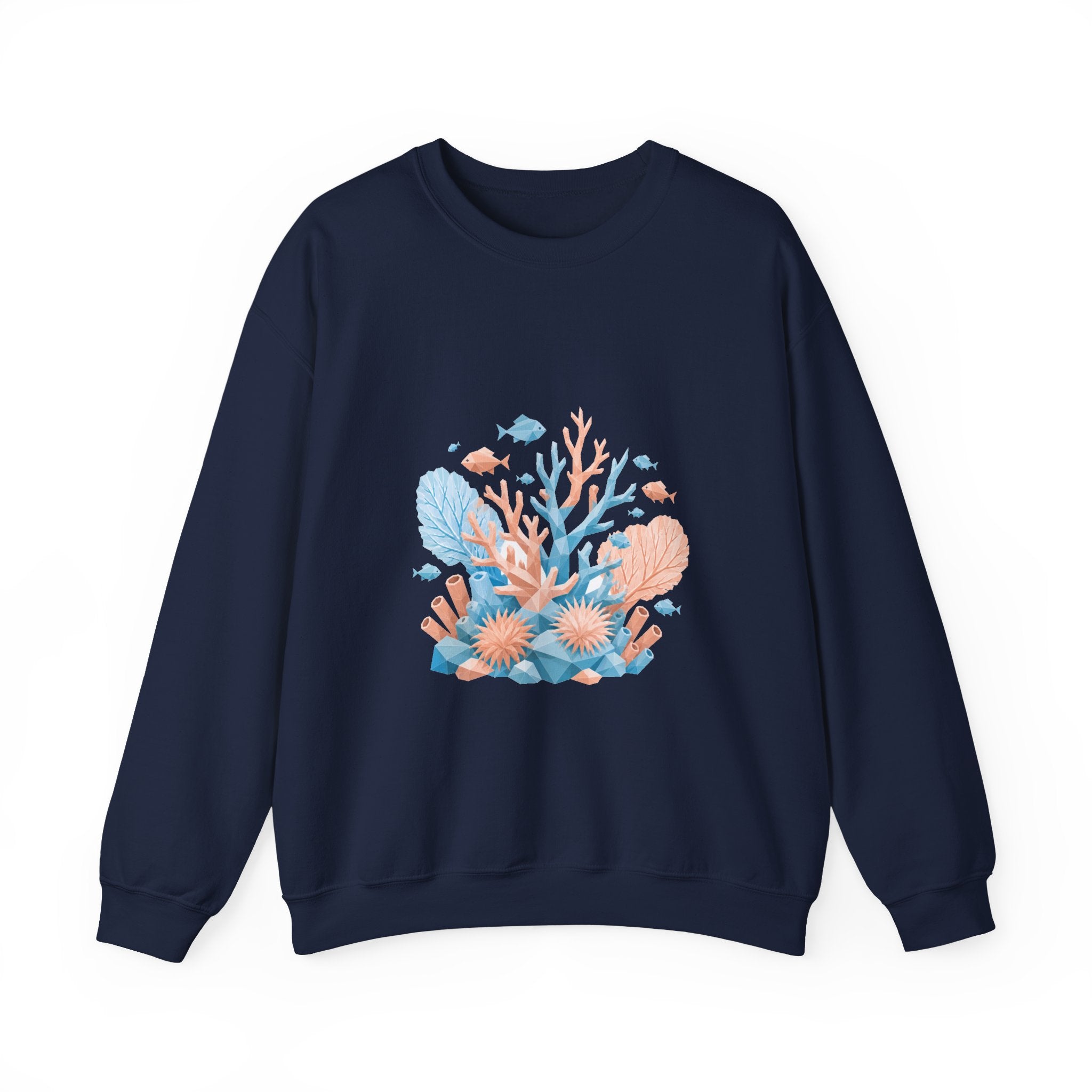 Matching Couple Sweatshirt - Coral Reef & Deep Sea Matching Couple Crewneck Sweatshirt Geometric Art His Hers Couple Gift - Design A