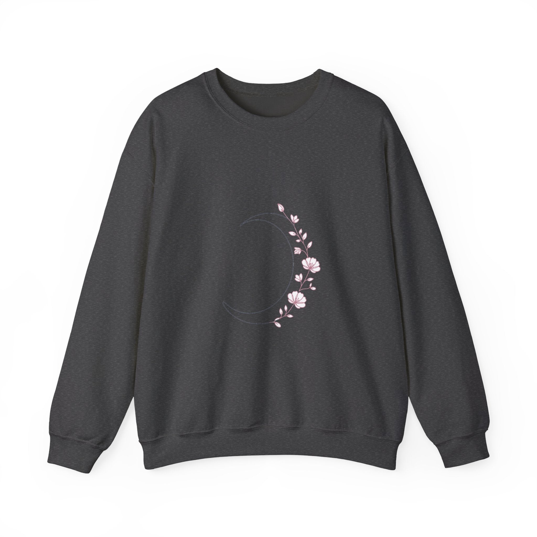 Matching Couple Sweatshirt - Waxing & Waning Moon Matching Couple Comfort Colors Crew Minimalist Art His Hers Christmas Gift - Design A
